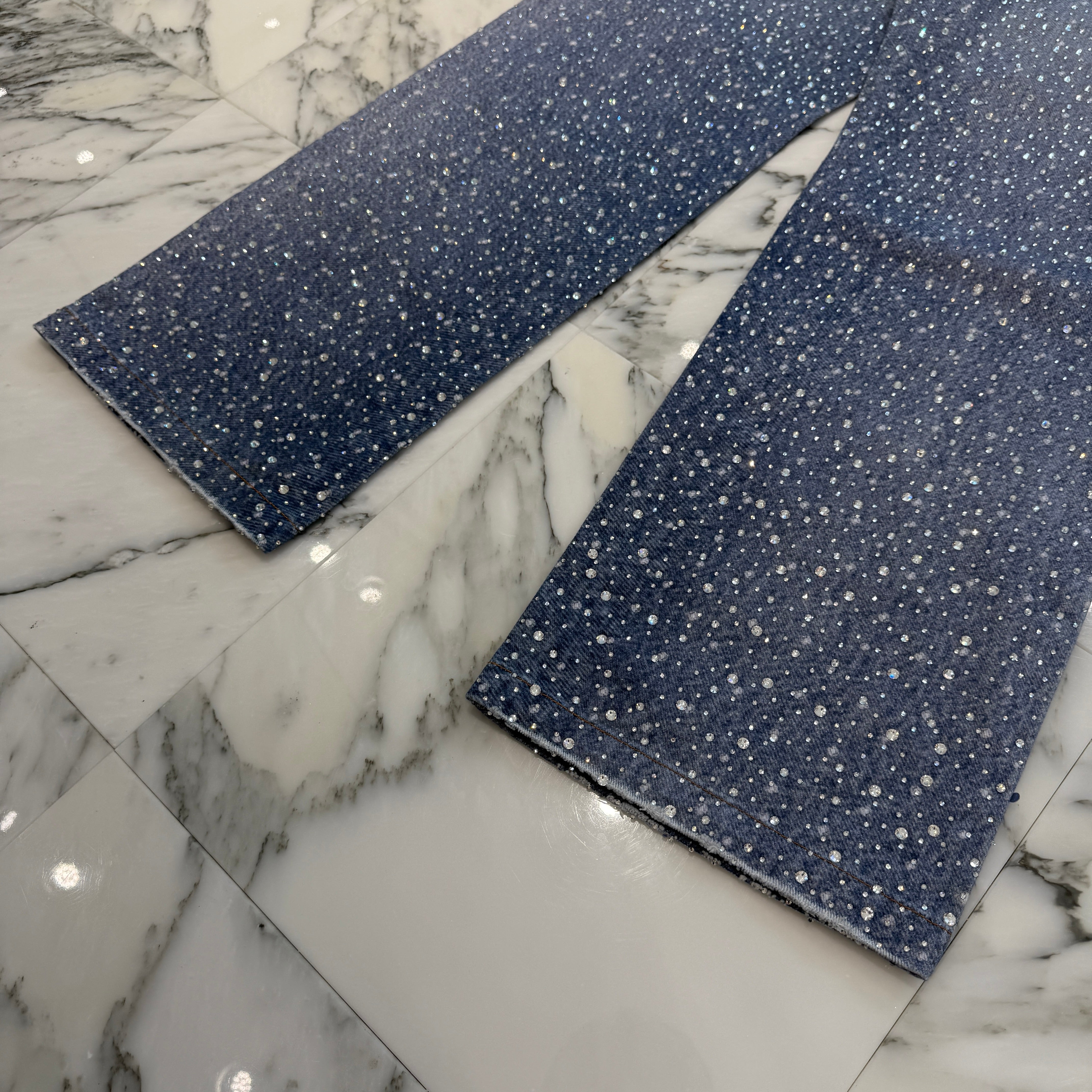 Birth Of Royal Child Rhinestone Straight Denim Pants Size M バース・オブ・ロイヤル・チャイルド ラインストーン ストレートデニムパンツ サイズM