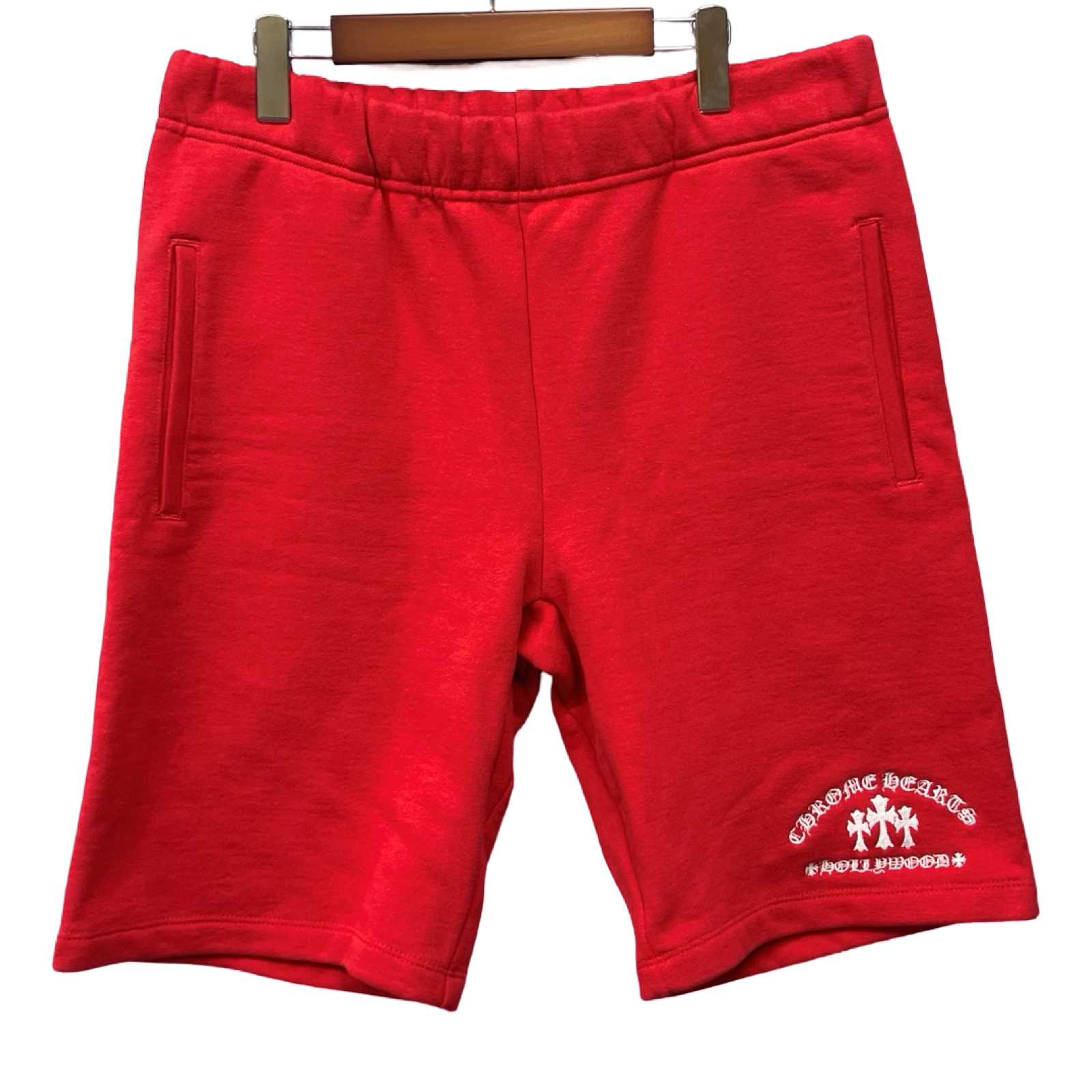 CHROME HEARTS Y NOT Cemetery Cross Sweat Shorts Size L