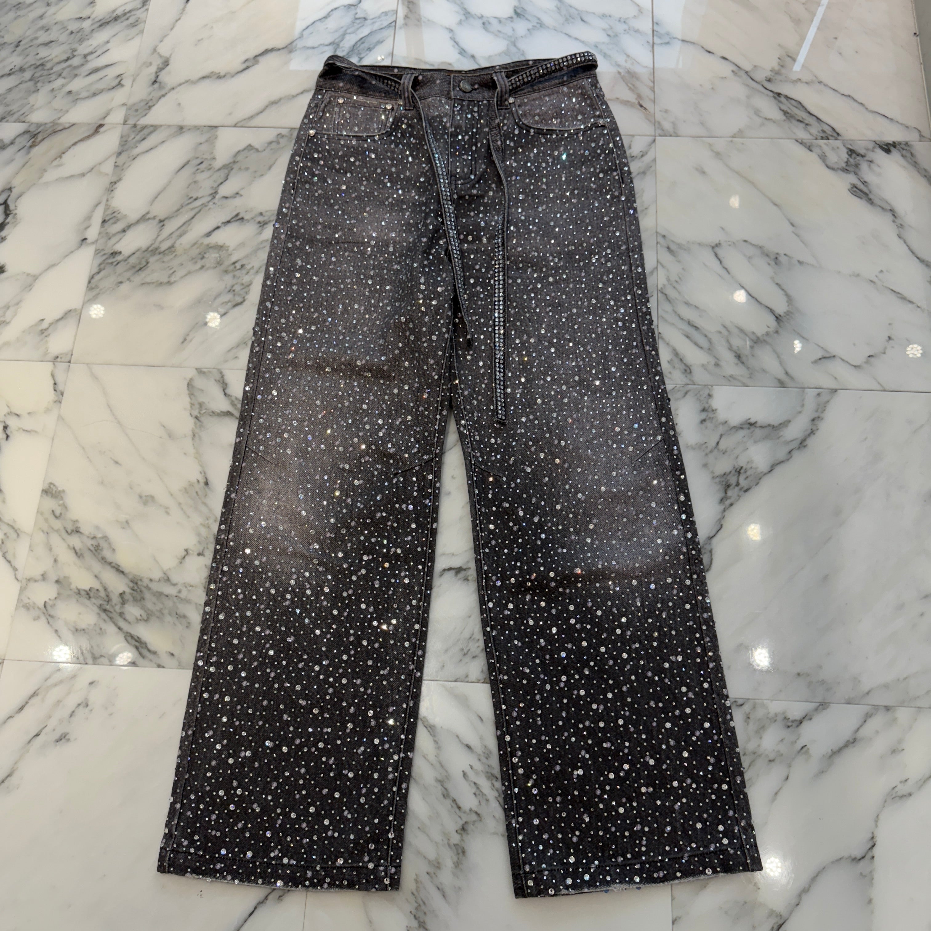 Birth Of Royal Child Rhinestone Straight Denim Pants Size M バース