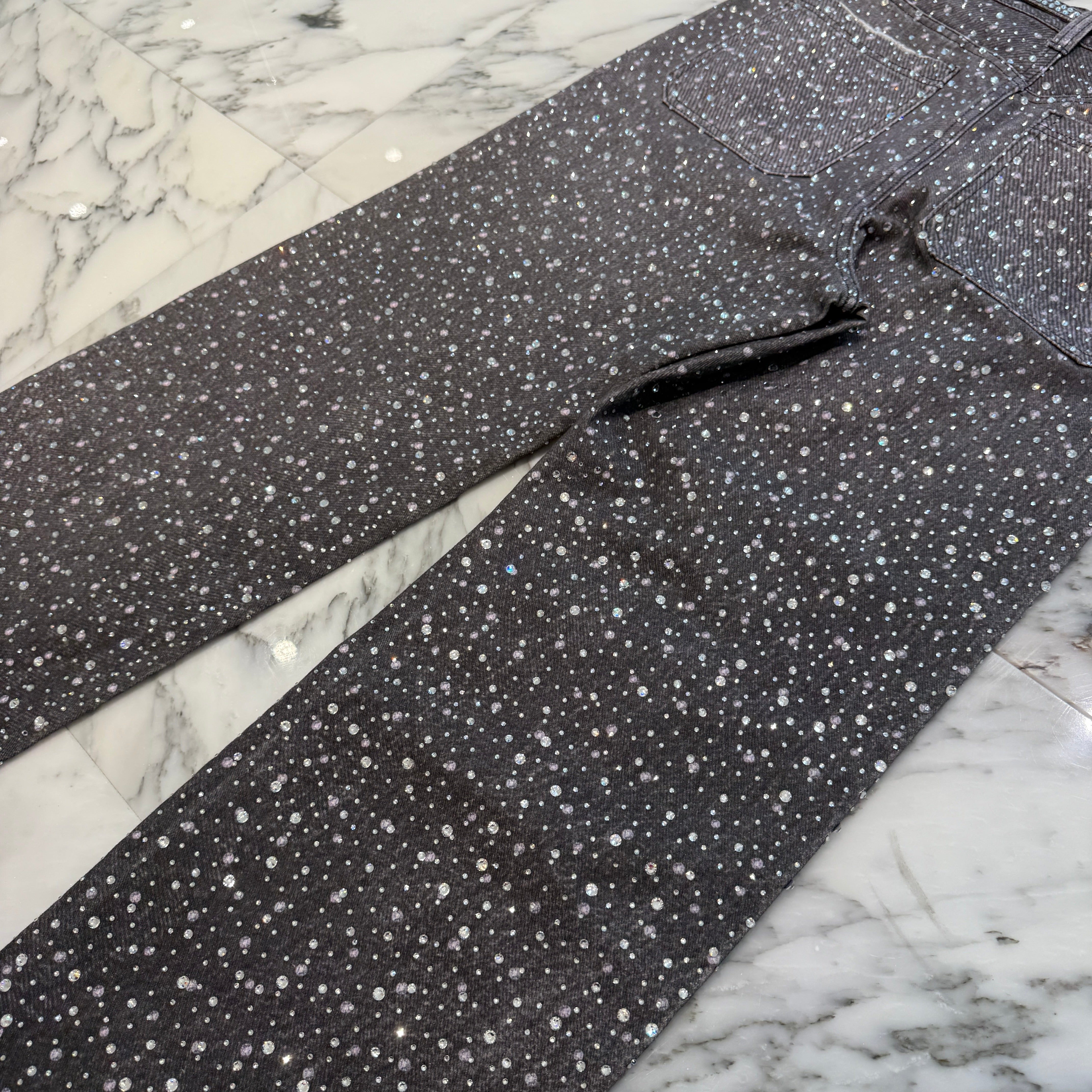 Birth Of Royal Child Rhinestone Straight Denim Pants Size M バース・オブ・ロイヤル・チャイルド ラインストーン ストレートデニムパンツ サイズM