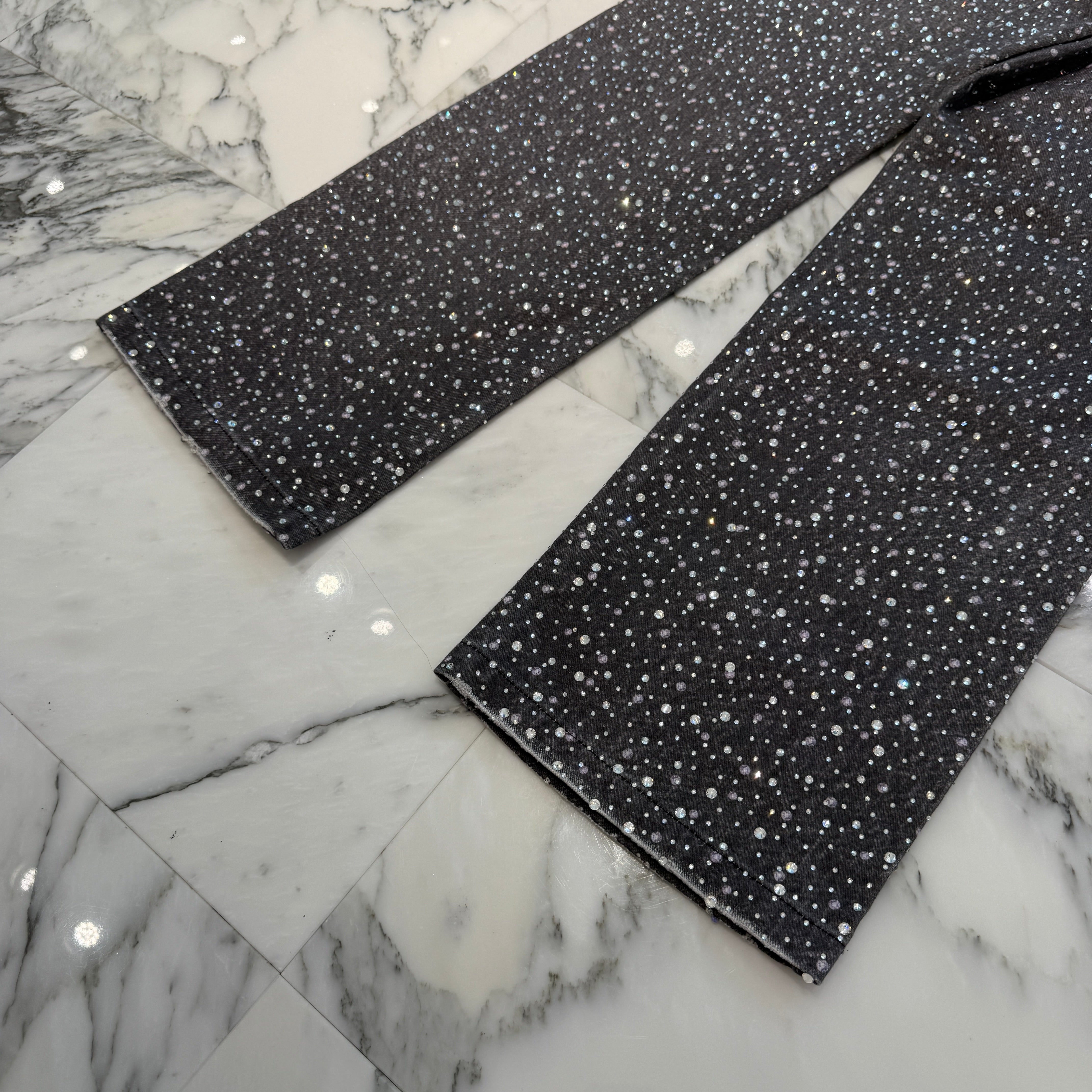 Birth Of Royal Child Rhinestone Straight Denim Pants Size M バース・オブ・ロイヤル・チャイルド ラインストーン ストレートデニムパンツ サイズM