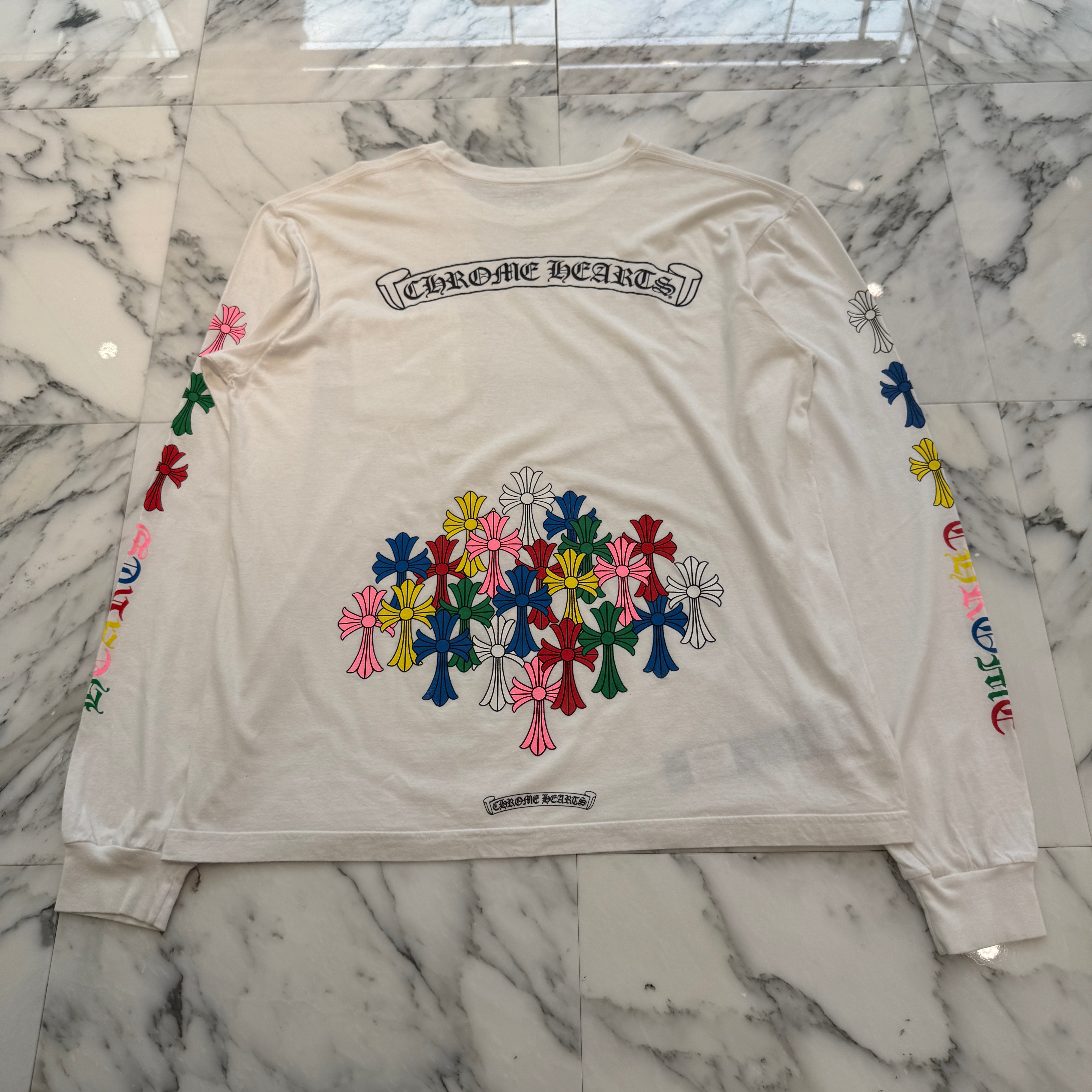 CHROME HEARTS 2021SS MLTCOL CEM CRS Long Sleeve Tee Size XL クロムハーツ マルチカラー セメタリークロス ロングスリーブTシャツ サイズXL