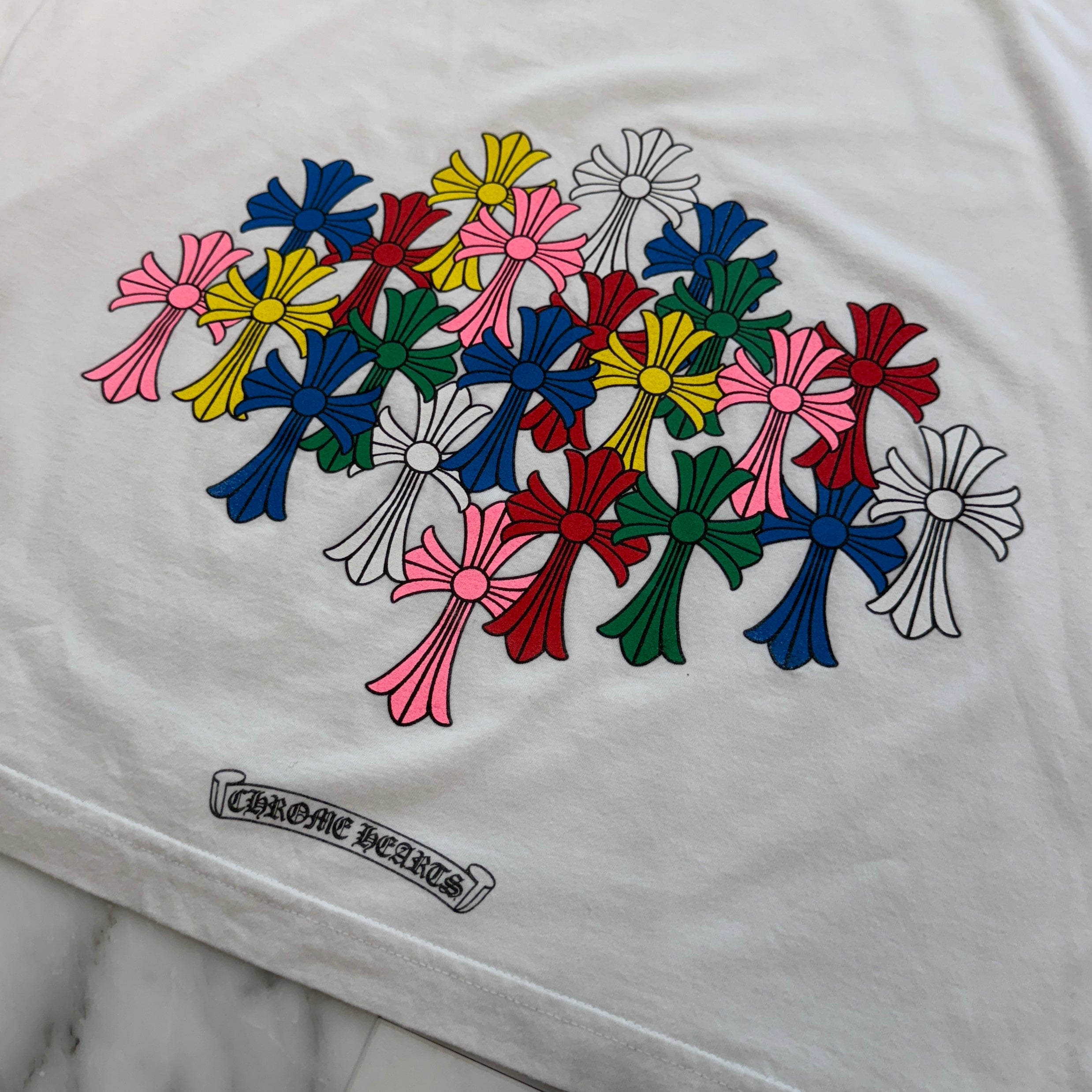 CHROME HEARTS 2021SS MLTCOL CEM CRS Long Sleeve Tee Size XL クロムハーツ マルチカラー セメタリークロス ロングスリーブTシャツ サイズXL