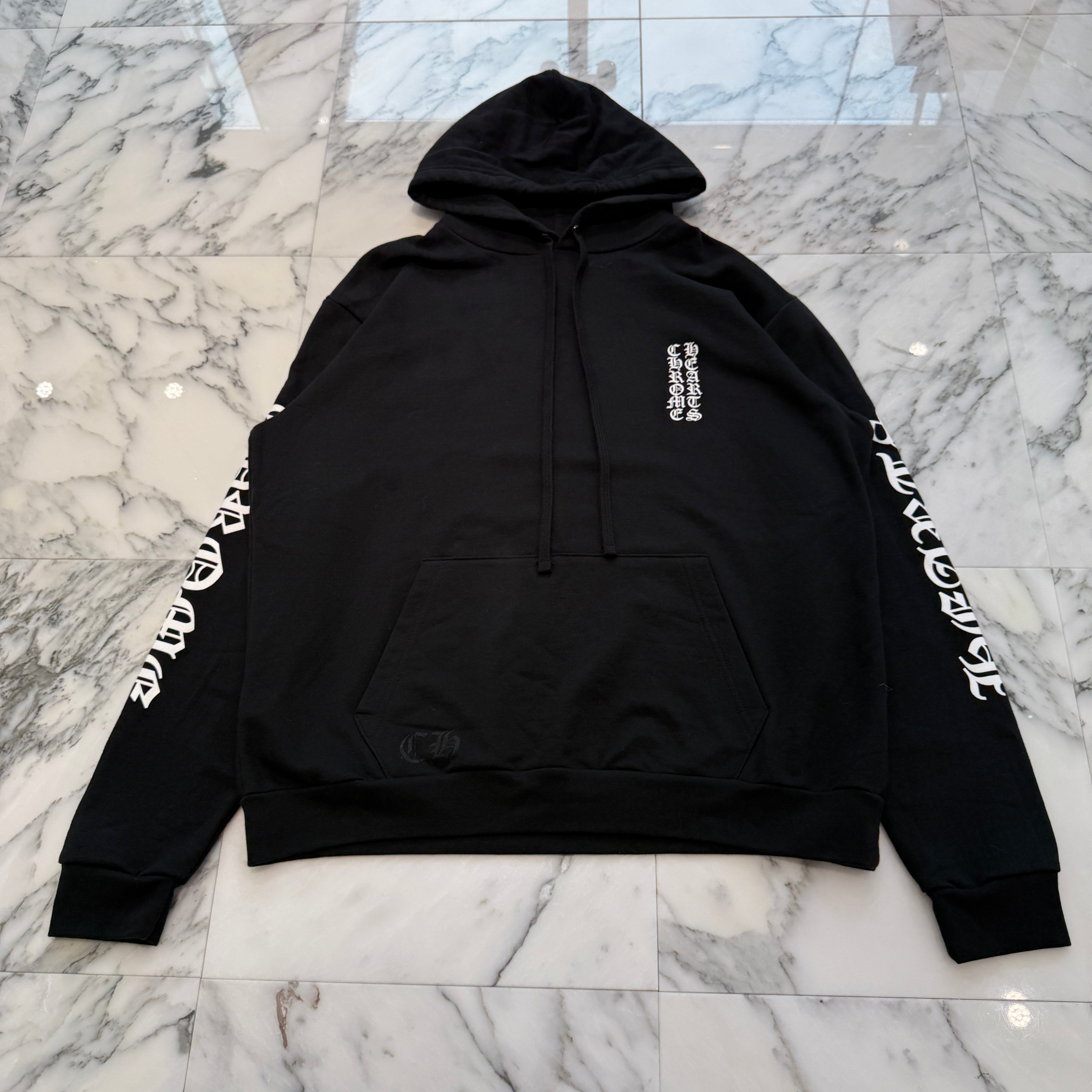 CHROME HEARTS Vertical Logo Pullover Hoodie Size L クロムハーツ ヴァーティカルロゴ プルオーバーフーディー サイズL