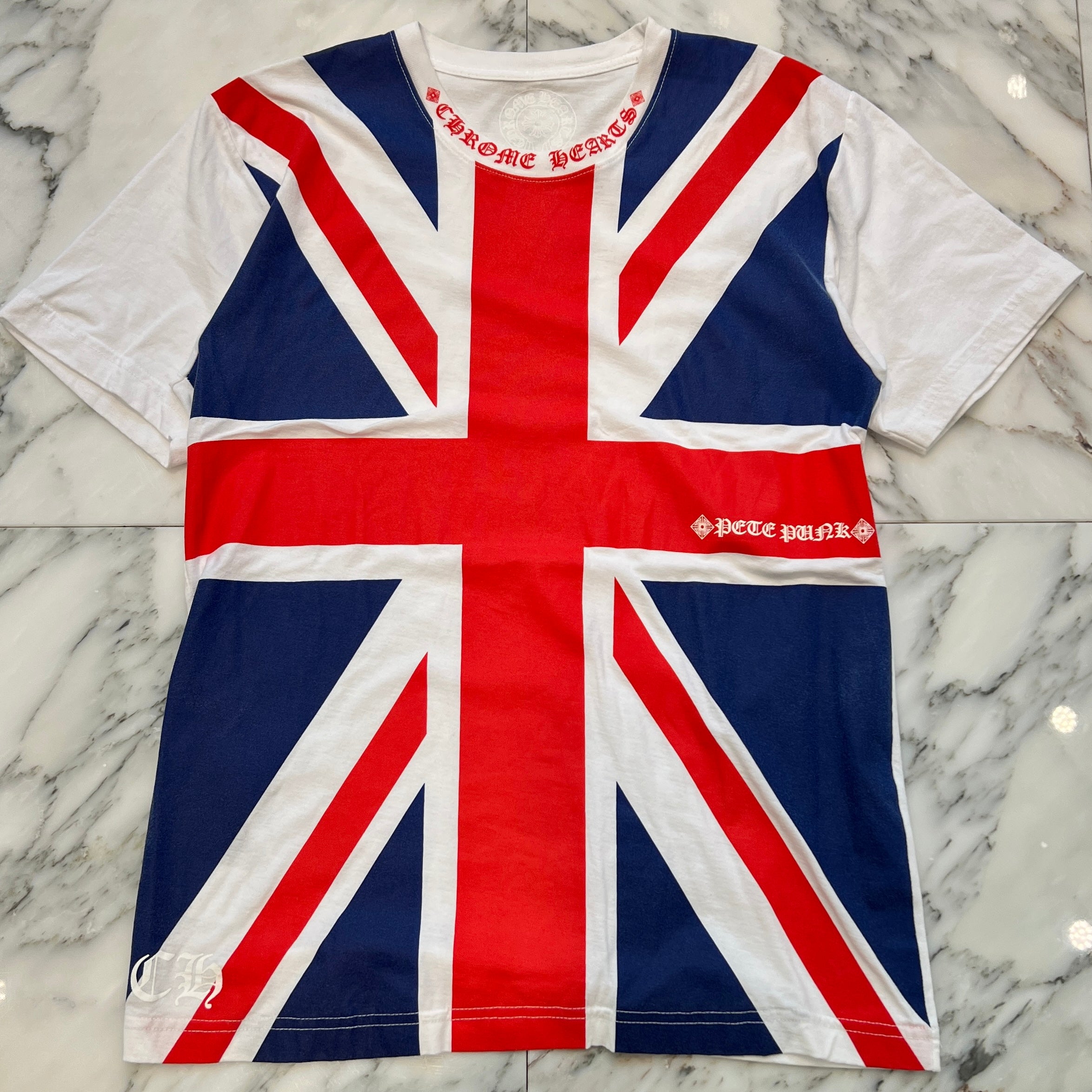 CHROME HEARTS Union Jack Neck Logo Tee Size M クロムハーツ ユニオンジャック ネックロゴ Tシャツ サイズM