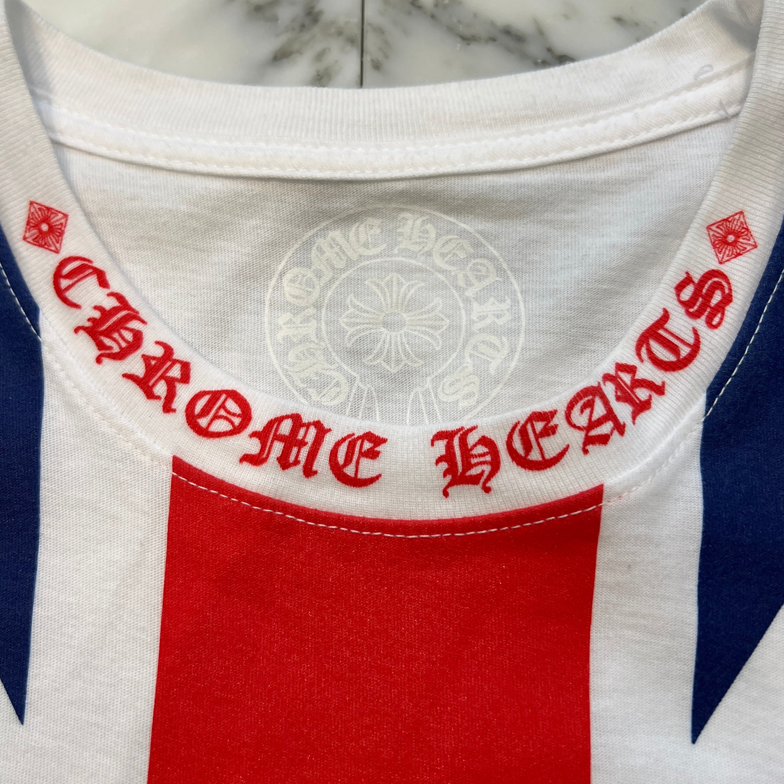 CHROME HEARTS Union Jack Neck Logo Tee Size M クロムハーツ ユニオンジャック ネックロゴ Tシャツ サイズM