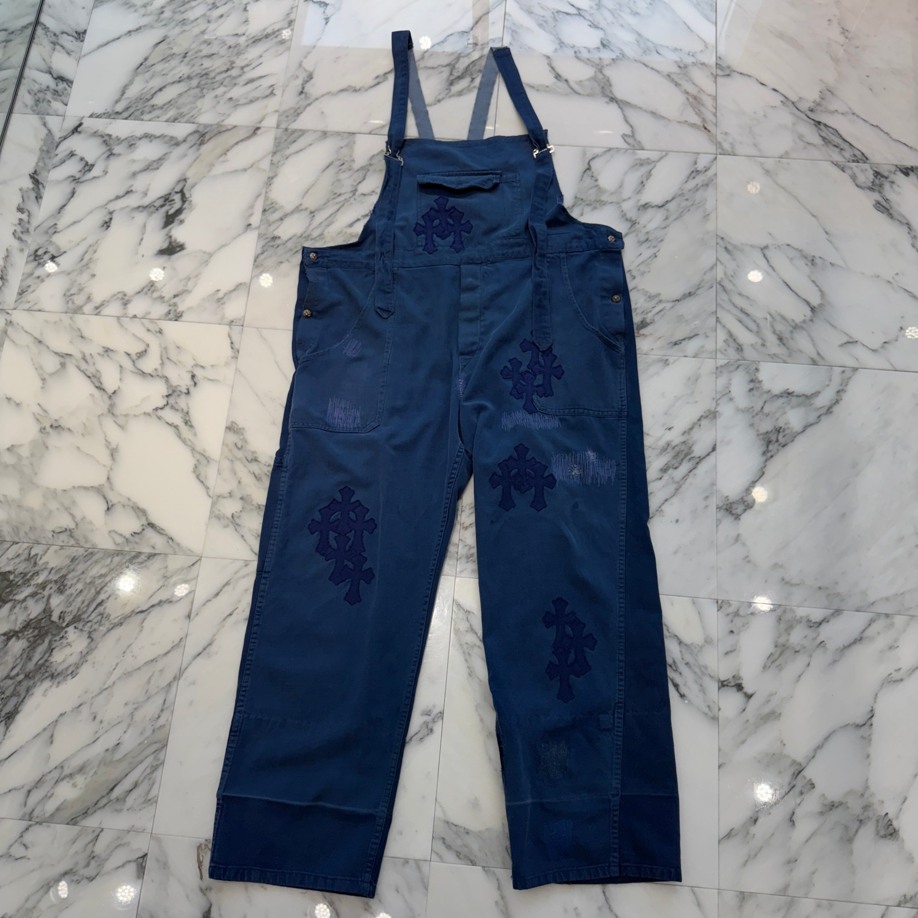 CHROME HEARTS FRENCH WORK Cross Patch OVERALL Size XL クロムハーツ フレンチワーク クロスパッチ オーバーオール サイズXL