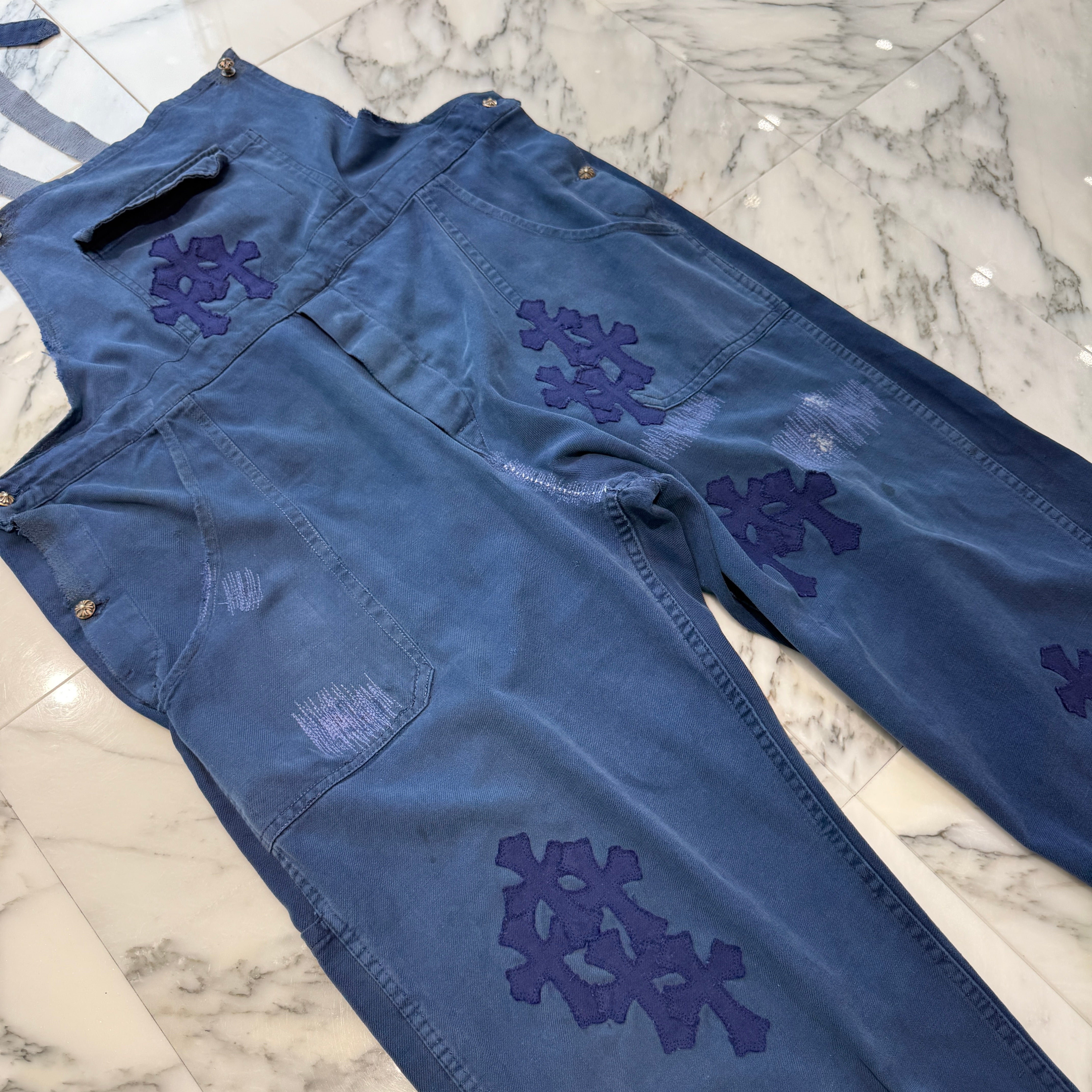 CHROME HEARTS FRENCH WORK Cross Patch OVERALL Size XL クロムハーツ フレンチワーク クロスパッチ オーバーオール サイズXL