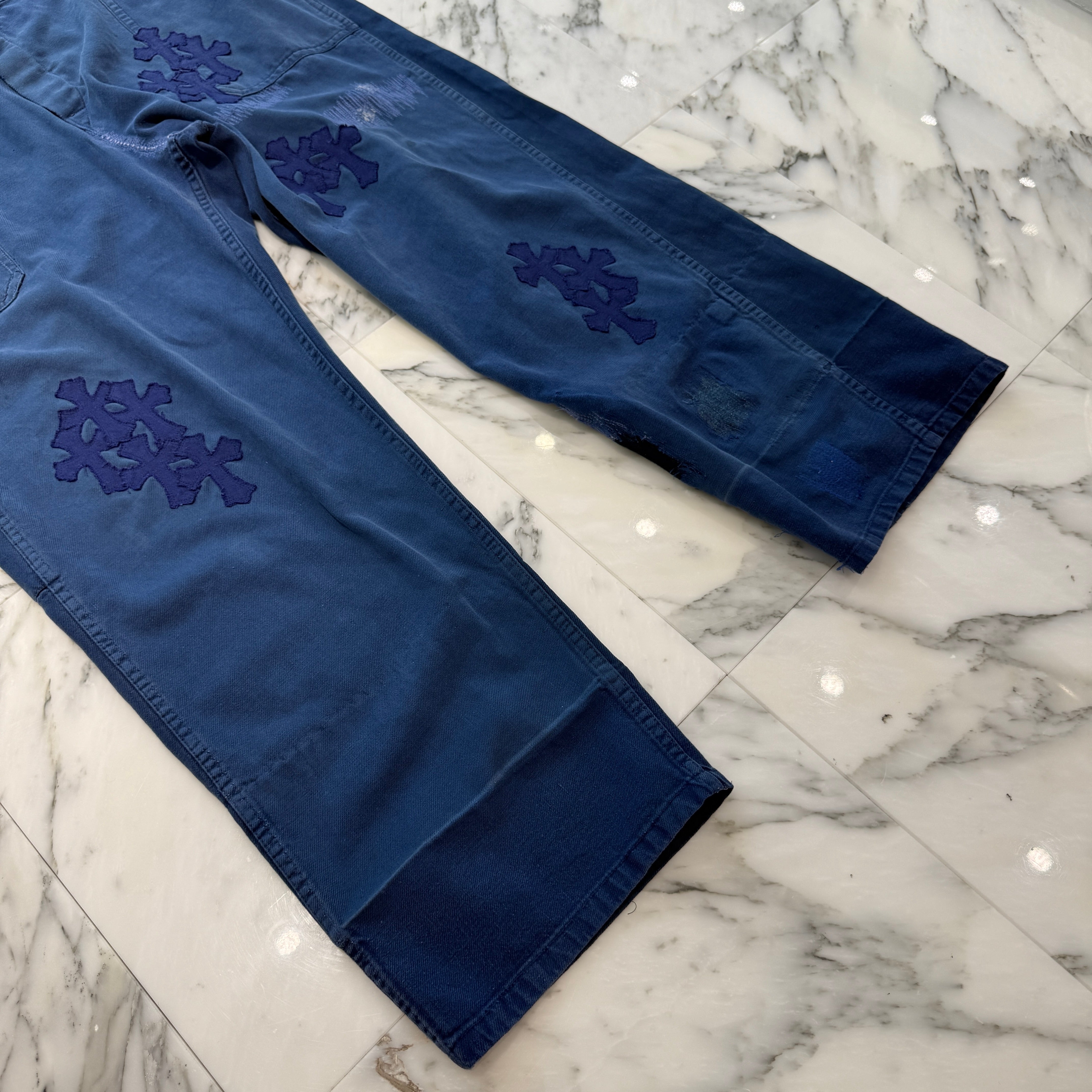 CHROME HEARTS FRENCH WORK Cross Patch OVERALL Size XL クロムハーツ フレンチワーク クロスパッチ オーバーオール サイズXL