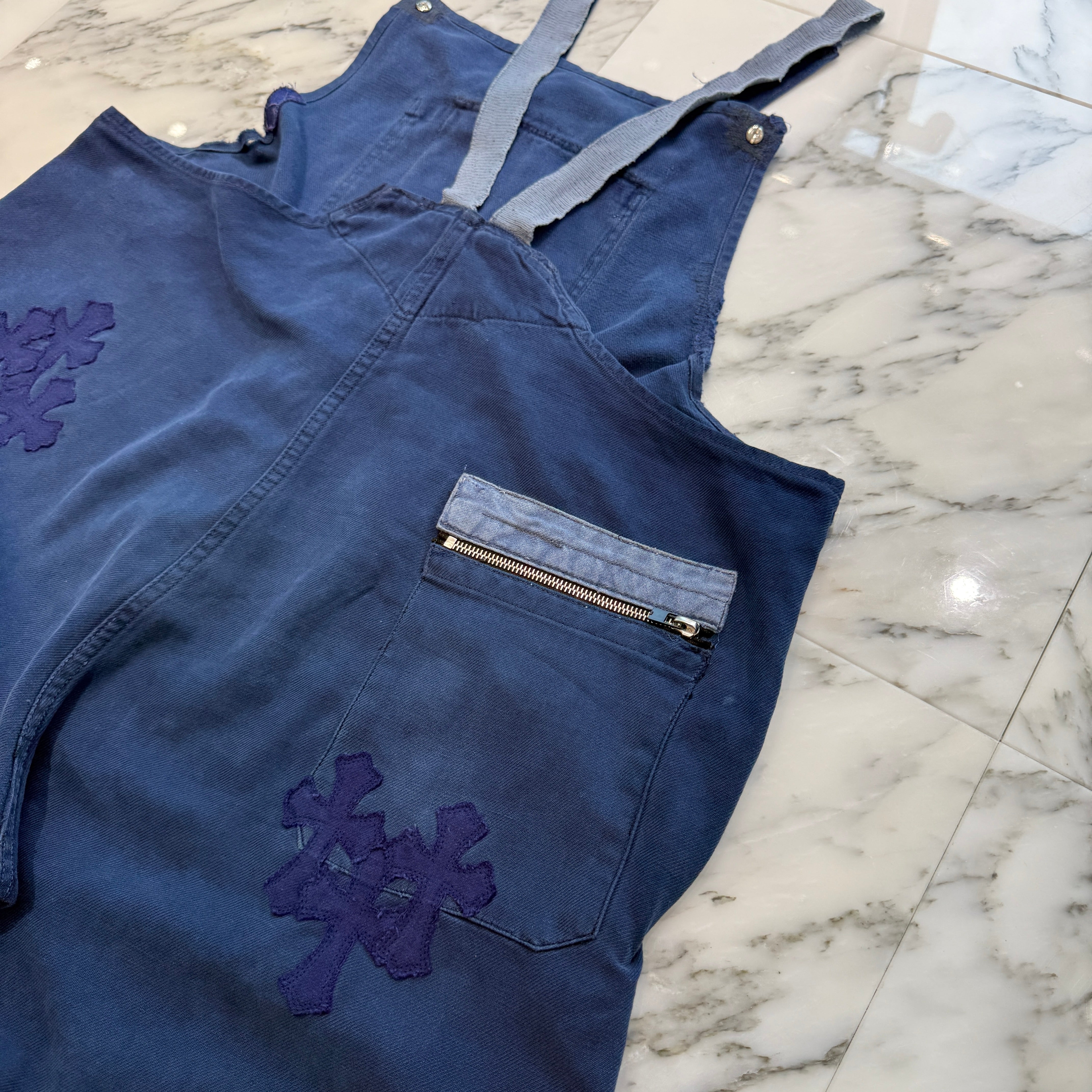 CHROME HEARTS FRENCH WORK Cross Patch OVERALL Size XL クロムハーツ フレンチワーク クロスパッチ オーバーオール サイズXL