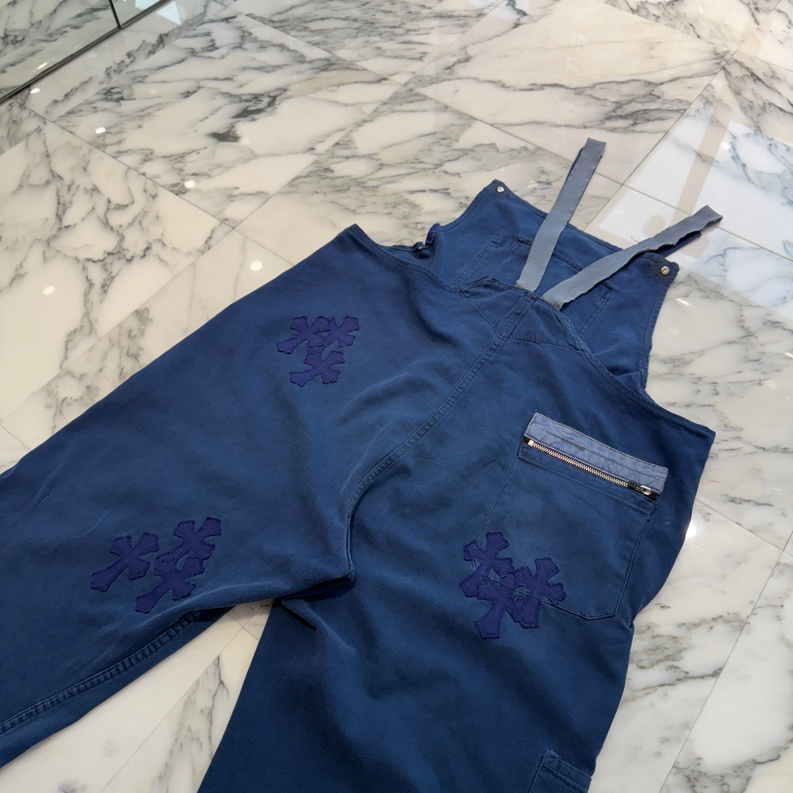 CHROME HEARTS FRENCH WORK Cross Patch OVERALL Size XL クロムハーツ フレンチワーク クロスパッチ オーバーオール サイズXL