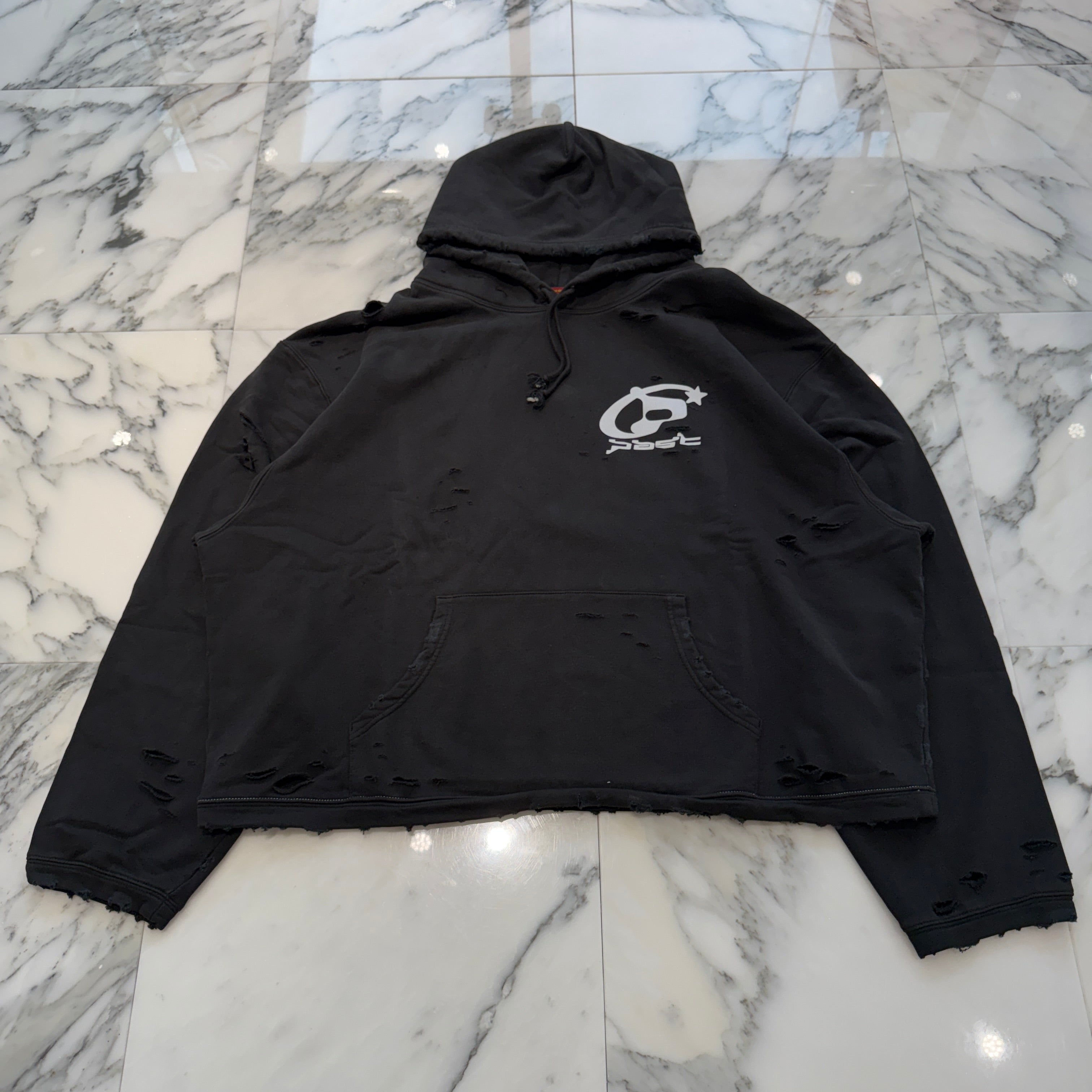 PAST AD 2000 Destruction Cropped Pullover Hoodie Size L パスト AD 2000 デストラクション クロップド プルオーバーフーディー サイズL