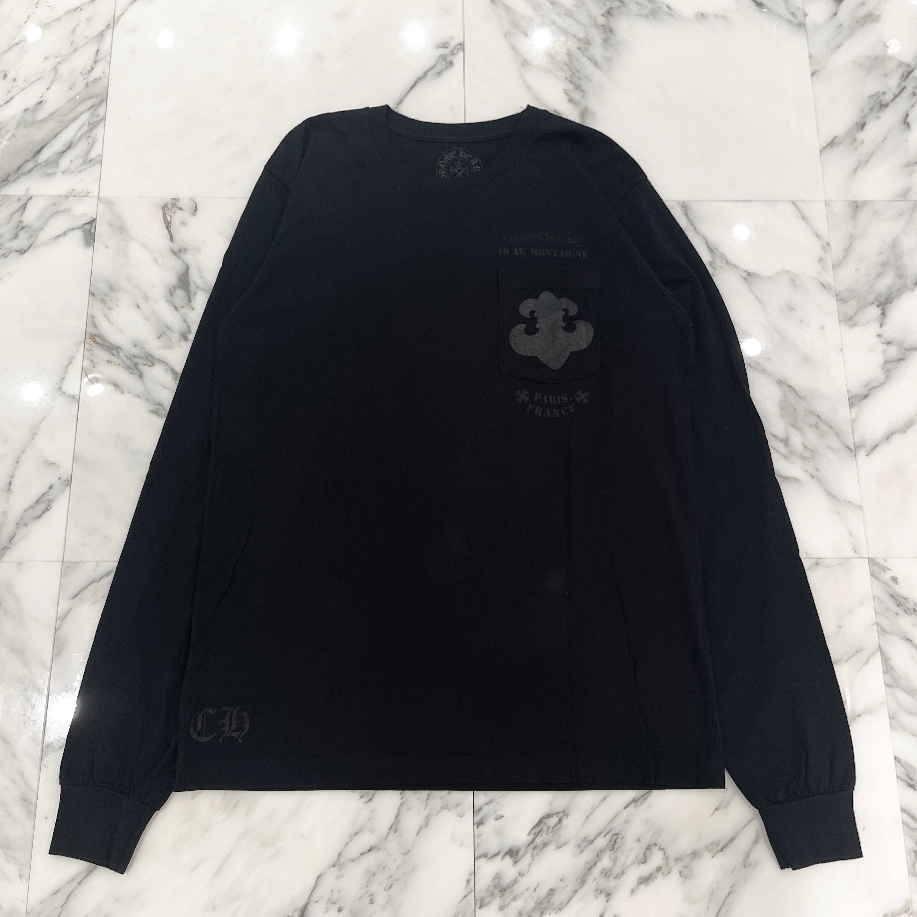 CHROME HEARTS Paris 18 AV. Montaigne Long Sleeve Tee Size M クロムハーツ パリス 18アベニューモンタージュ ロングスリーブTシャツ サイズM
