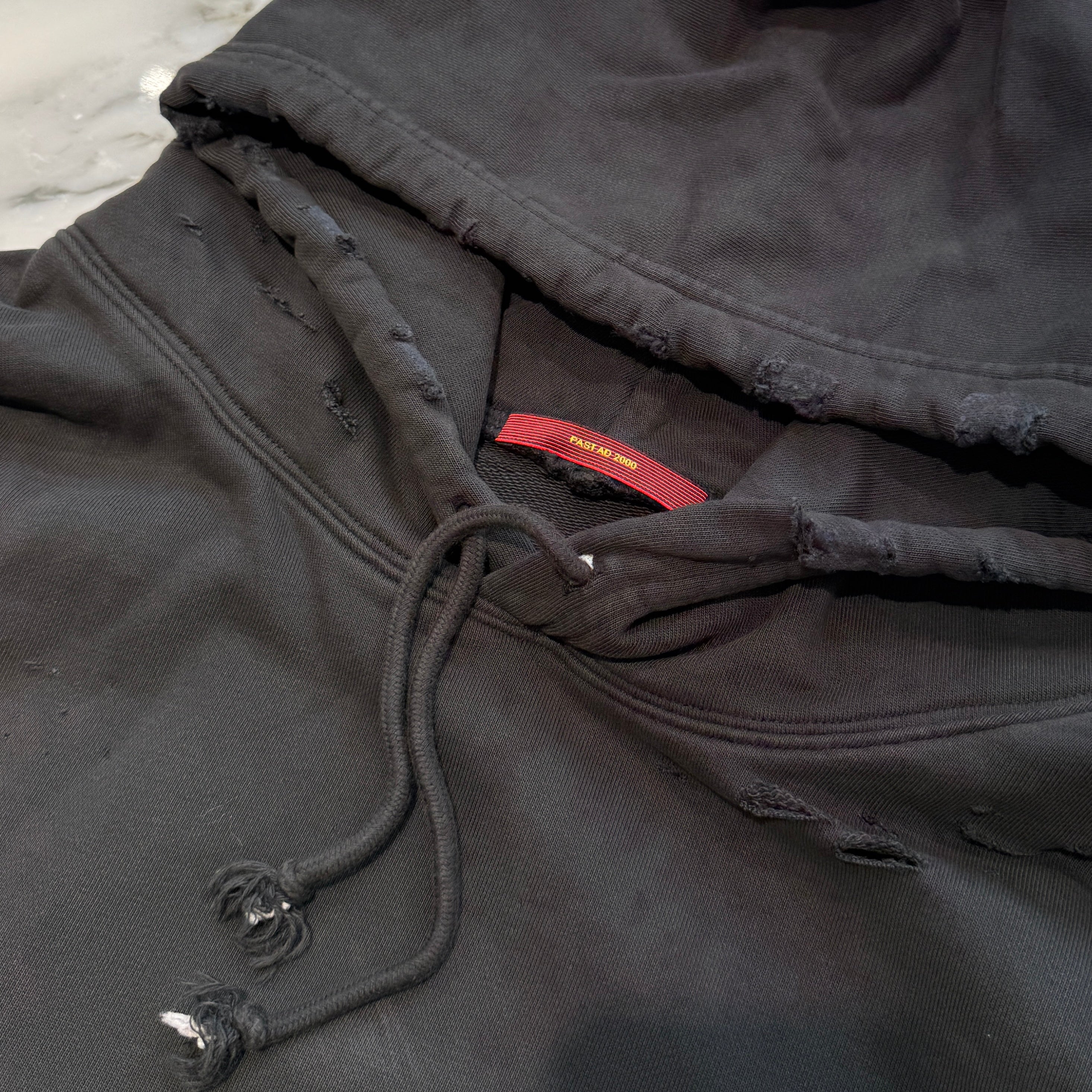 PAST AD 2000 Destruction Cropped Pullover Hoodie Size L パスト AD 2000 デストラクション クロップド プルオーバーフーディー サイズL