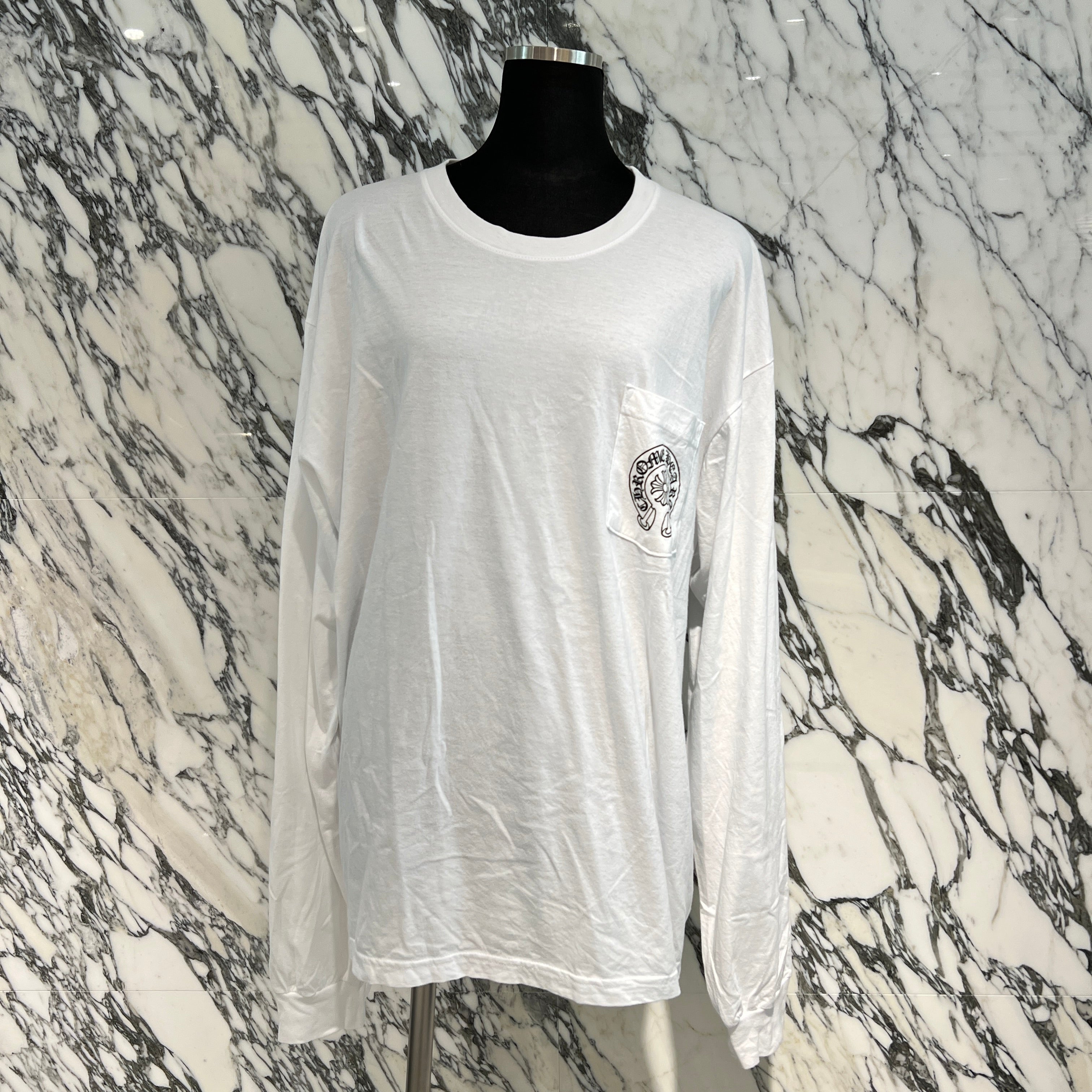 CHROME HEARTS TAIPEI Limited Floral Cross Horseshoe Long Sleeve Tee Size XXL クロムハーツ 台北限定 フローラルクロス ホースシュー ロングスリーブ Tシャツ サイズXXL