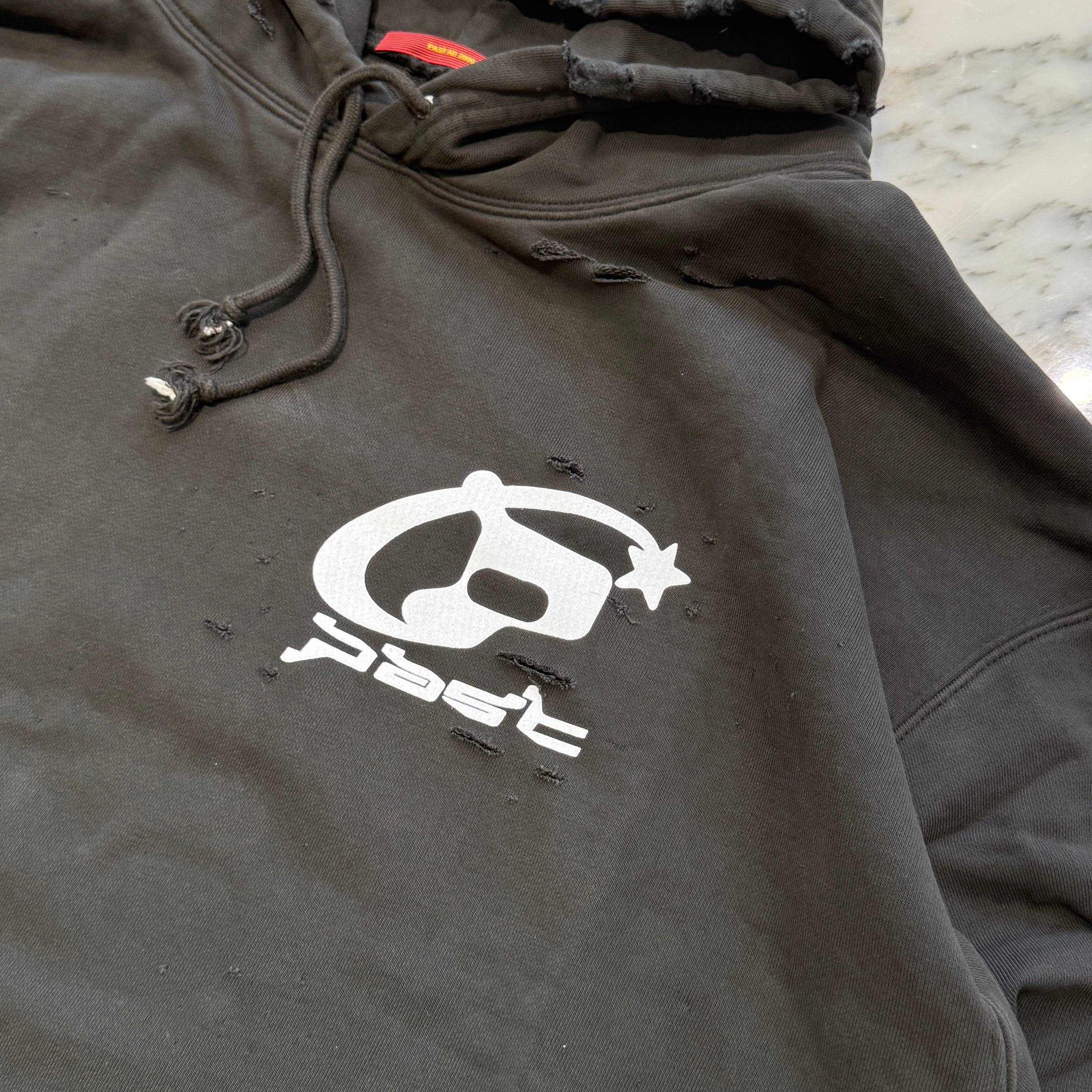 PAST AD 2000 Destruction Cropped Pullover Hoodie Size L パスト AD 2000 デストラクション クロップド プルオーバーフーディー サイズL