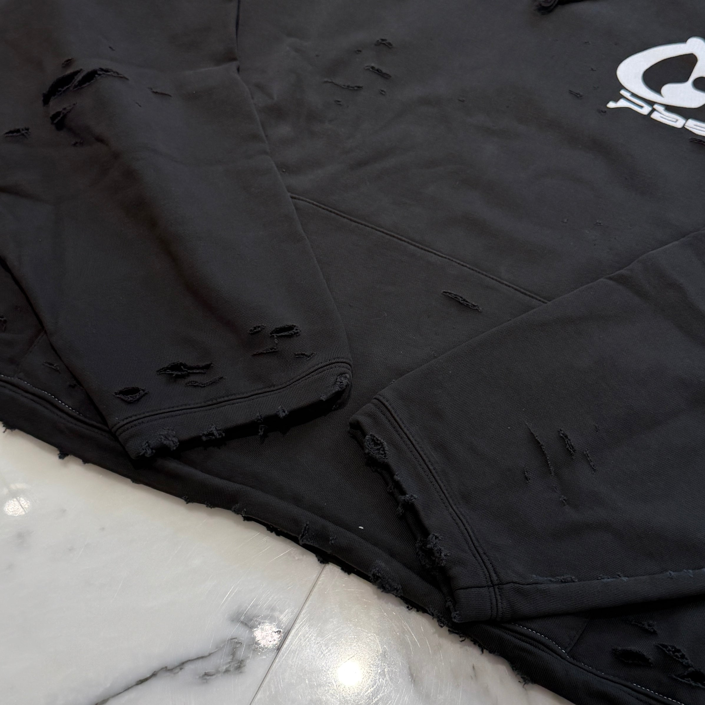 PAST AD 2000 Destruction Cropped Pullover Hoodie Size L パスト AD 2000 デストラクション クロップド プルオーバーフーディー サイズL