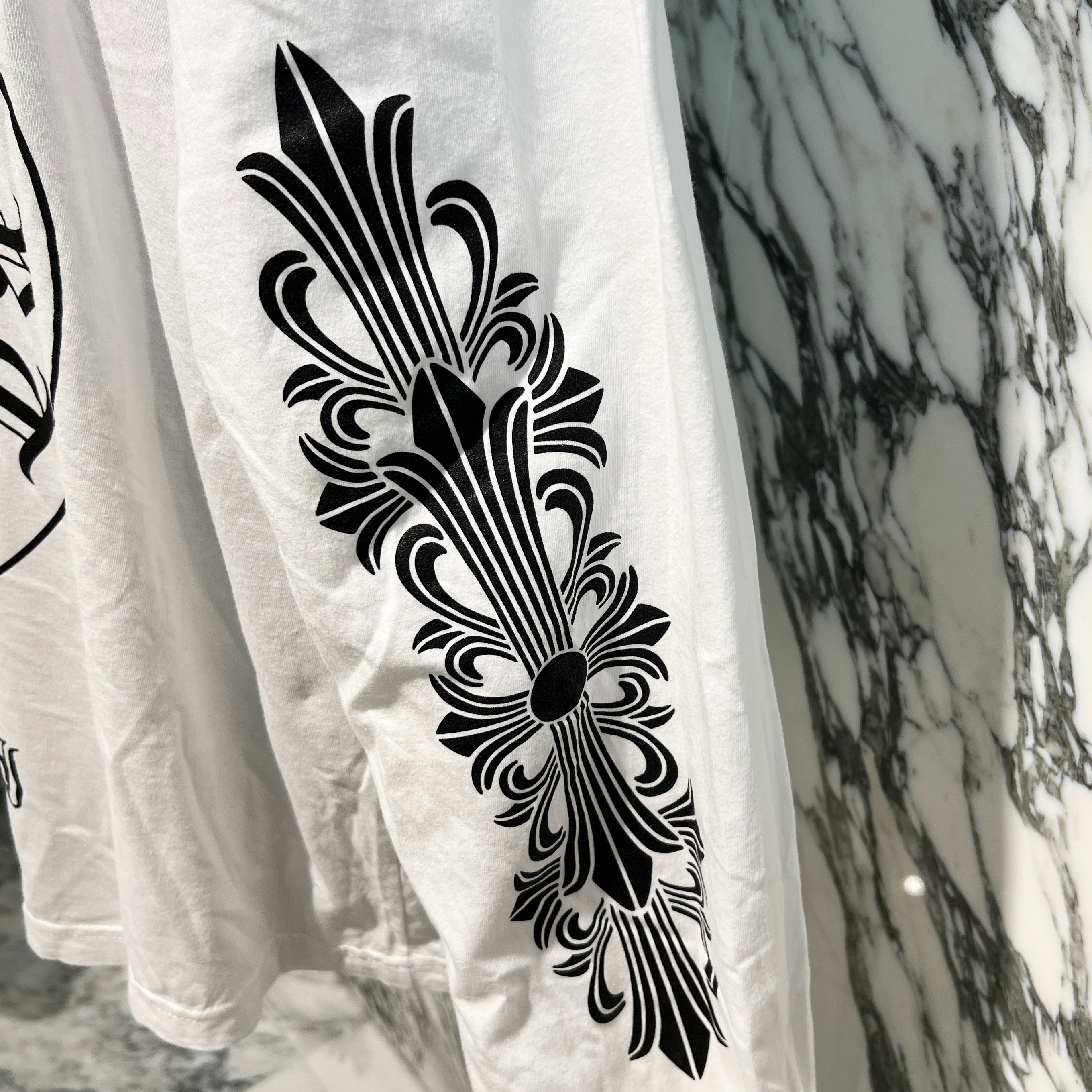 CHROME HEARTS TAIPEI Limited Floral Cross Horseshoe Long Sleeve Tee Size XXL クロムハーツ 台北限定 フローラルクロス ホースシュー ロングスリーブ Tシャツ サイズXXL