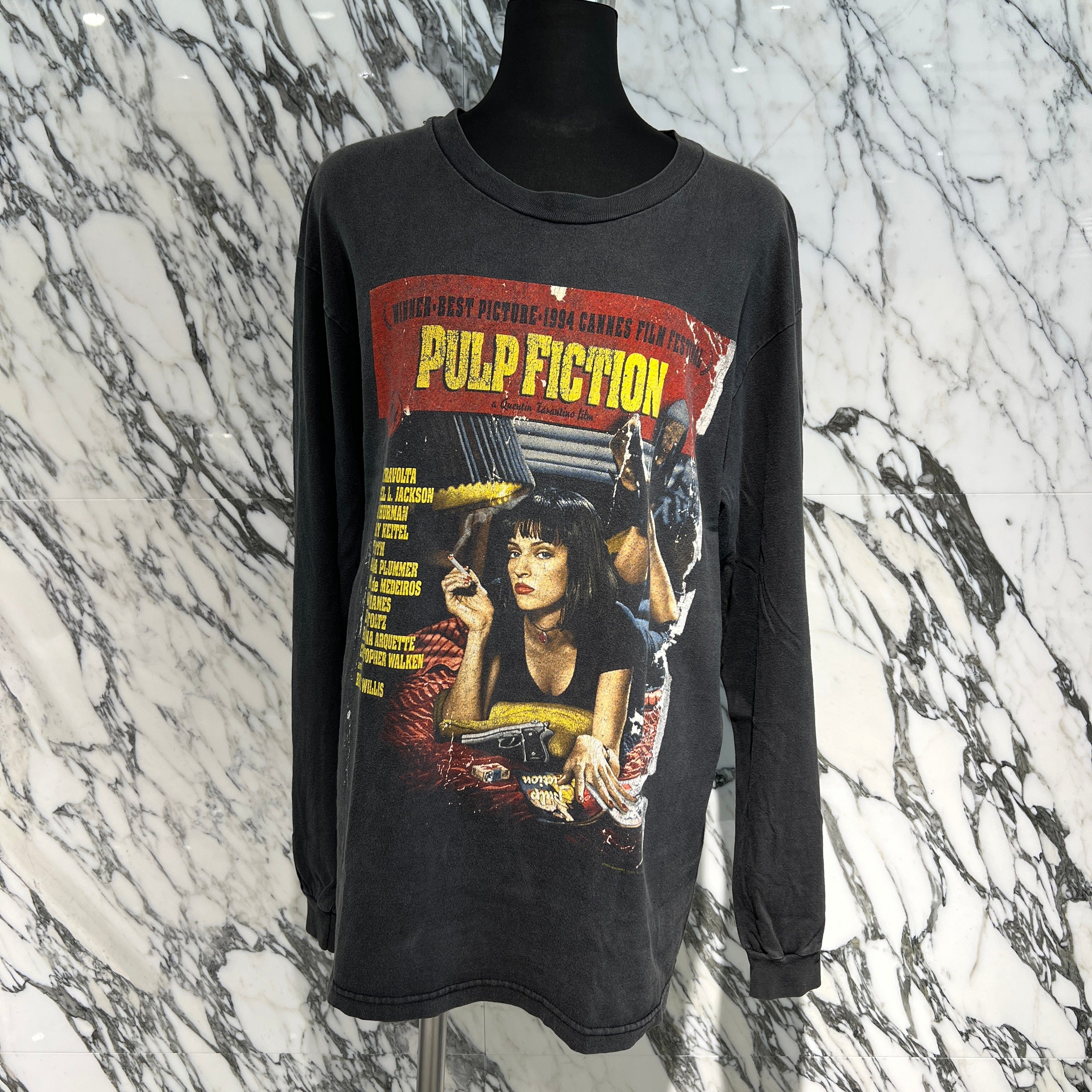 Vintage 90's Pulp Fiction "Back Stage Pass" 1994 Hanes Long Sleeve Tee Size L 90's パルプフィクション "バックステージパス" 1994 ハーネス社製 ロングスリーブ Tシャツ サイズL