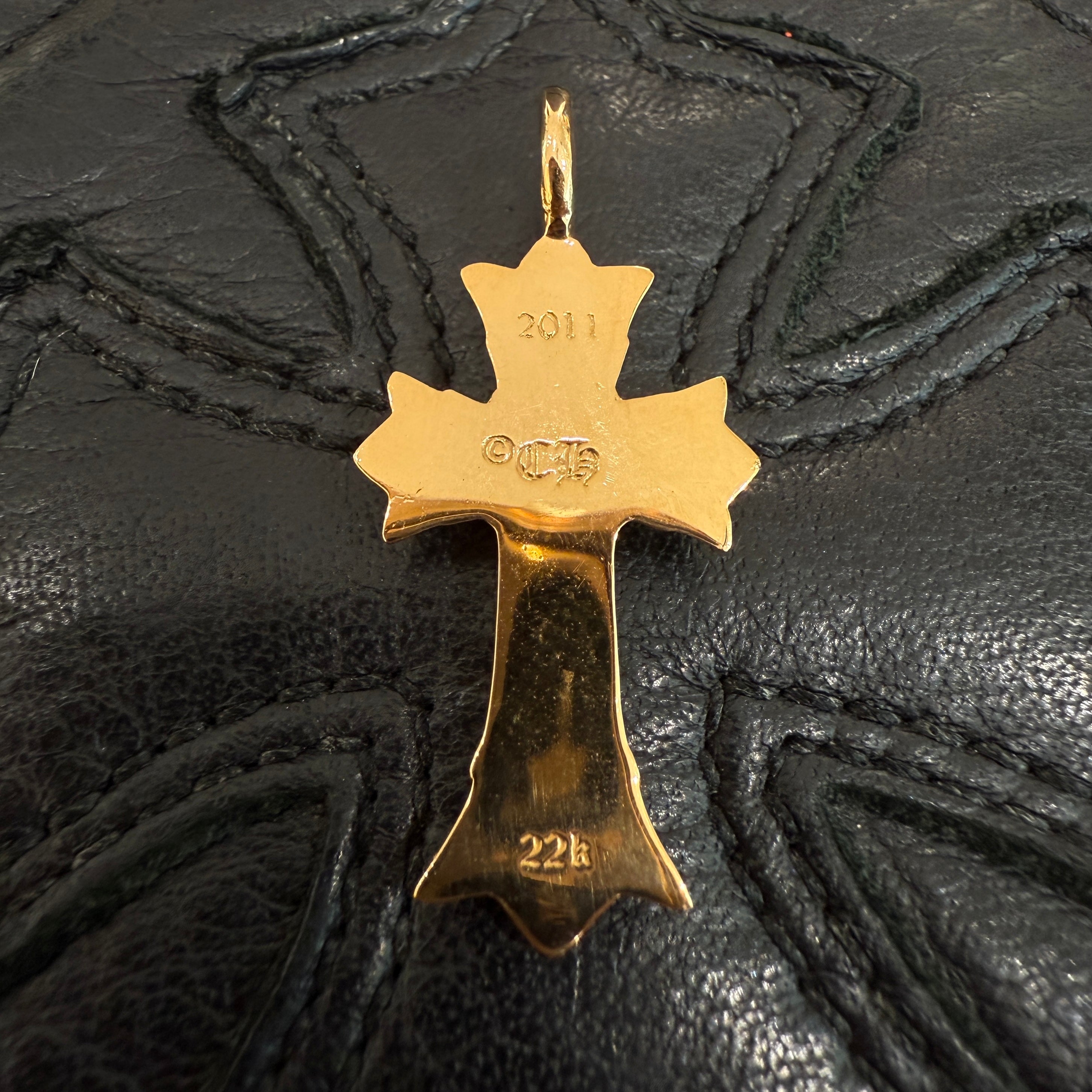 CHROME HEARTS 22K Double CH Cross XS Pave Diamond Pendant Top クロムハーツ 22K ダブルCHクロス XS パヴェダイヤモンド ペンダントトップ