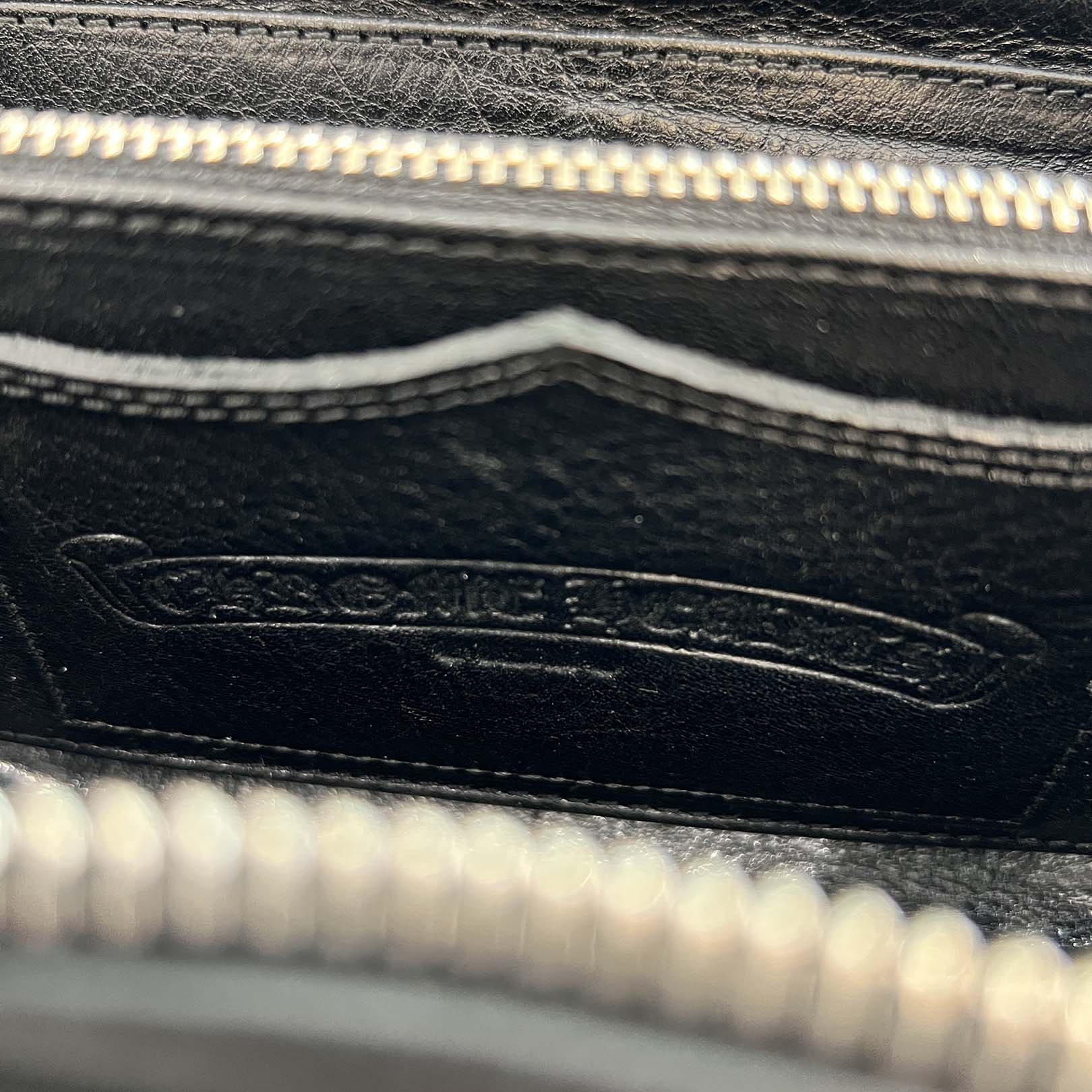 CHROME HEARTS Cemetery Cross Leather Patch Quilting Leather Wallet クロムハーツ セメタリークロス レザーパッチ キルティングレザー ウォレット