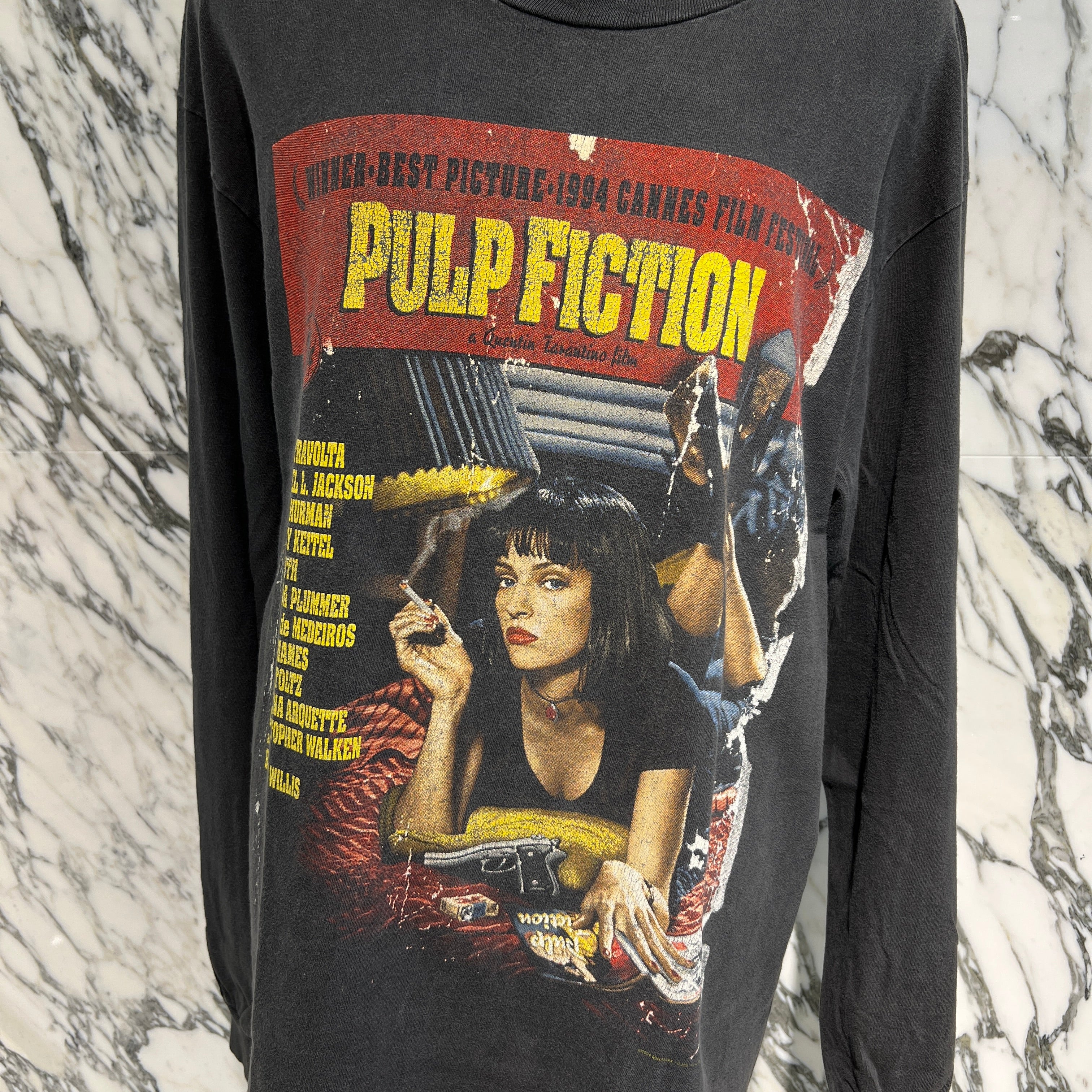 Vintage 90's Pulp Fiction "Back Stage Pass" 1994 Hanes Long Sleeve Tee Size L 90's パルプフィクション "バックステージパス" 1994 ハーネス社製 ロングスリーブ Tシャツ サイズL