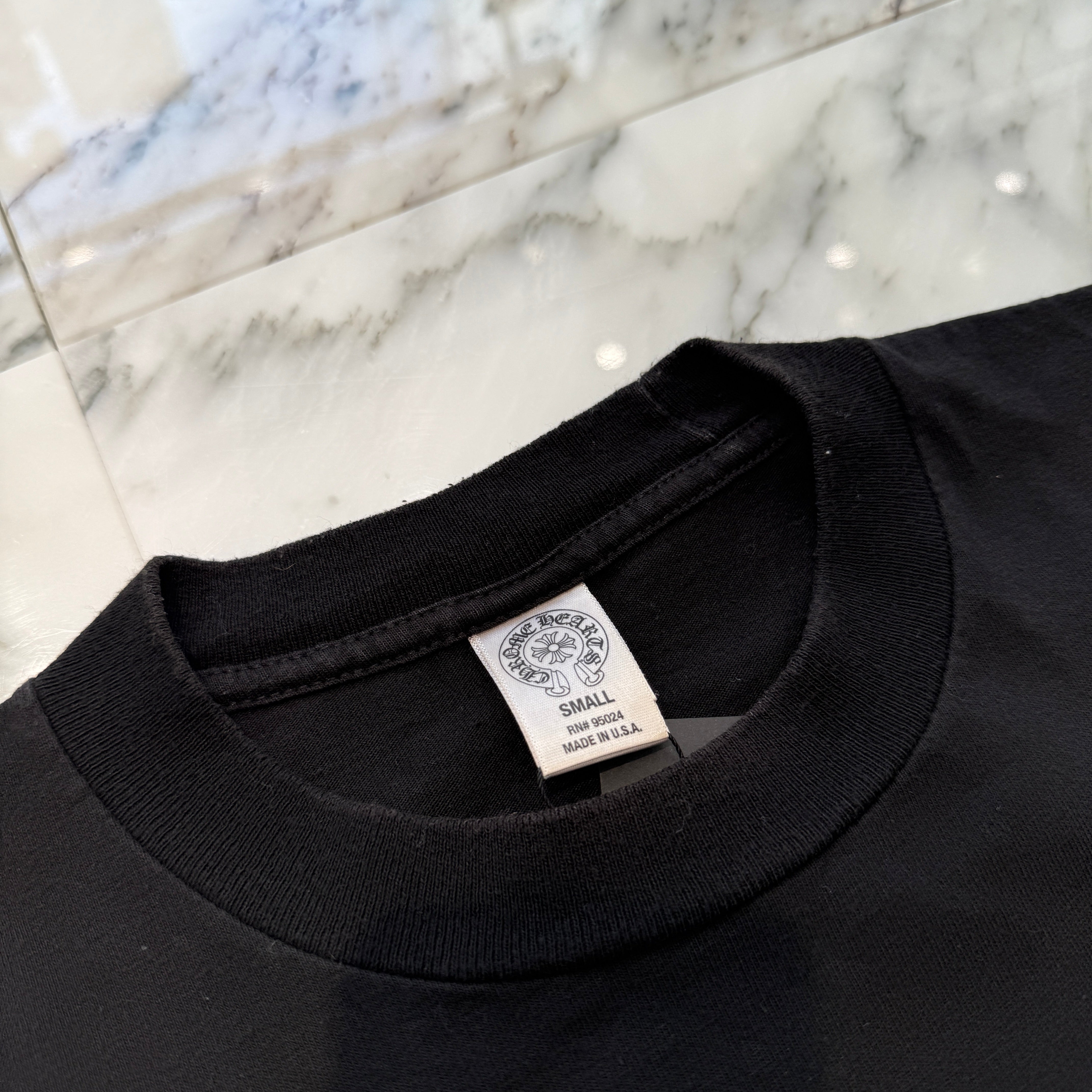 CHROME HEARTS Scroll Logo Label Circle CH Plus Tee Size S クロム