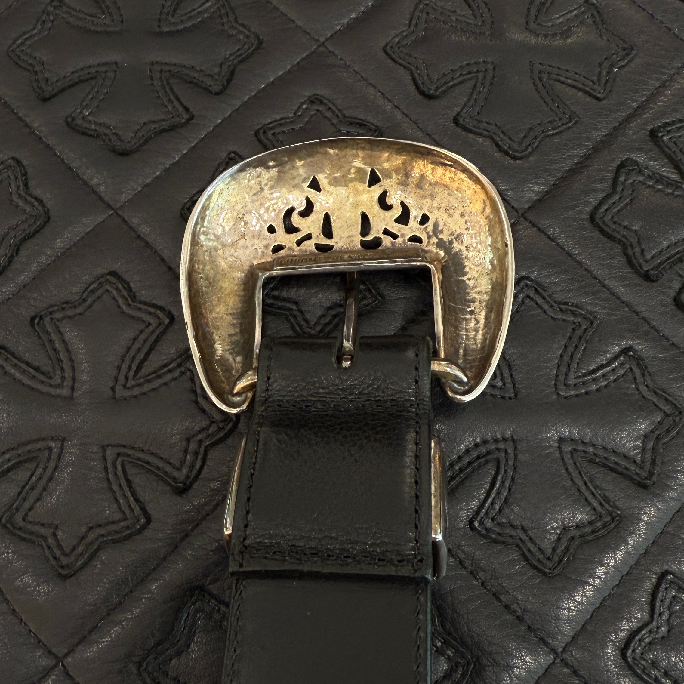 CHROME HEARTS 3PC Classic Leather Belt Size 32 Inch クロムハーツ 3PC クラシック レザーベルト サイズ32インチ