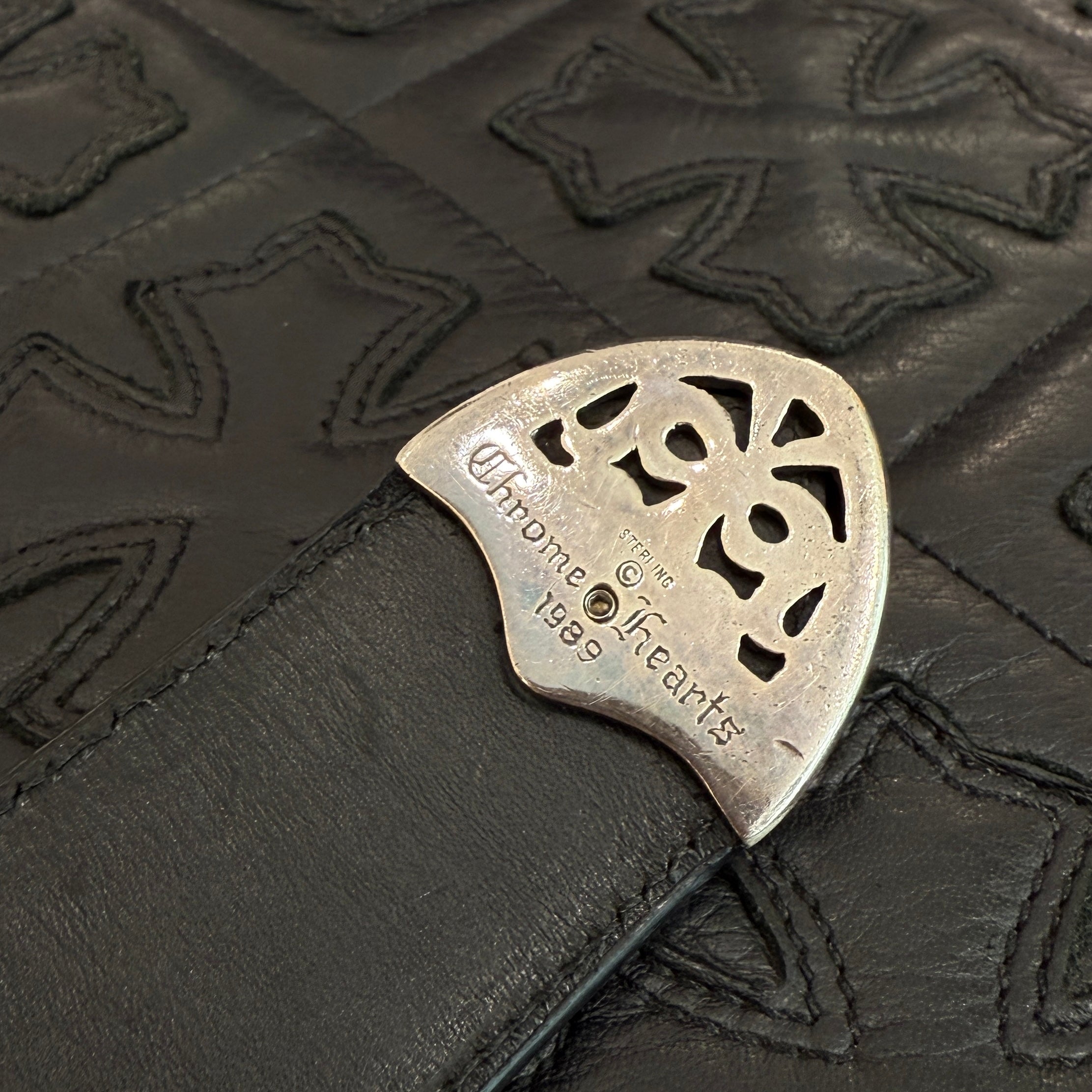 CHROME HEARTS 3PC Classic Leather Belt Size 32 Inch クロム