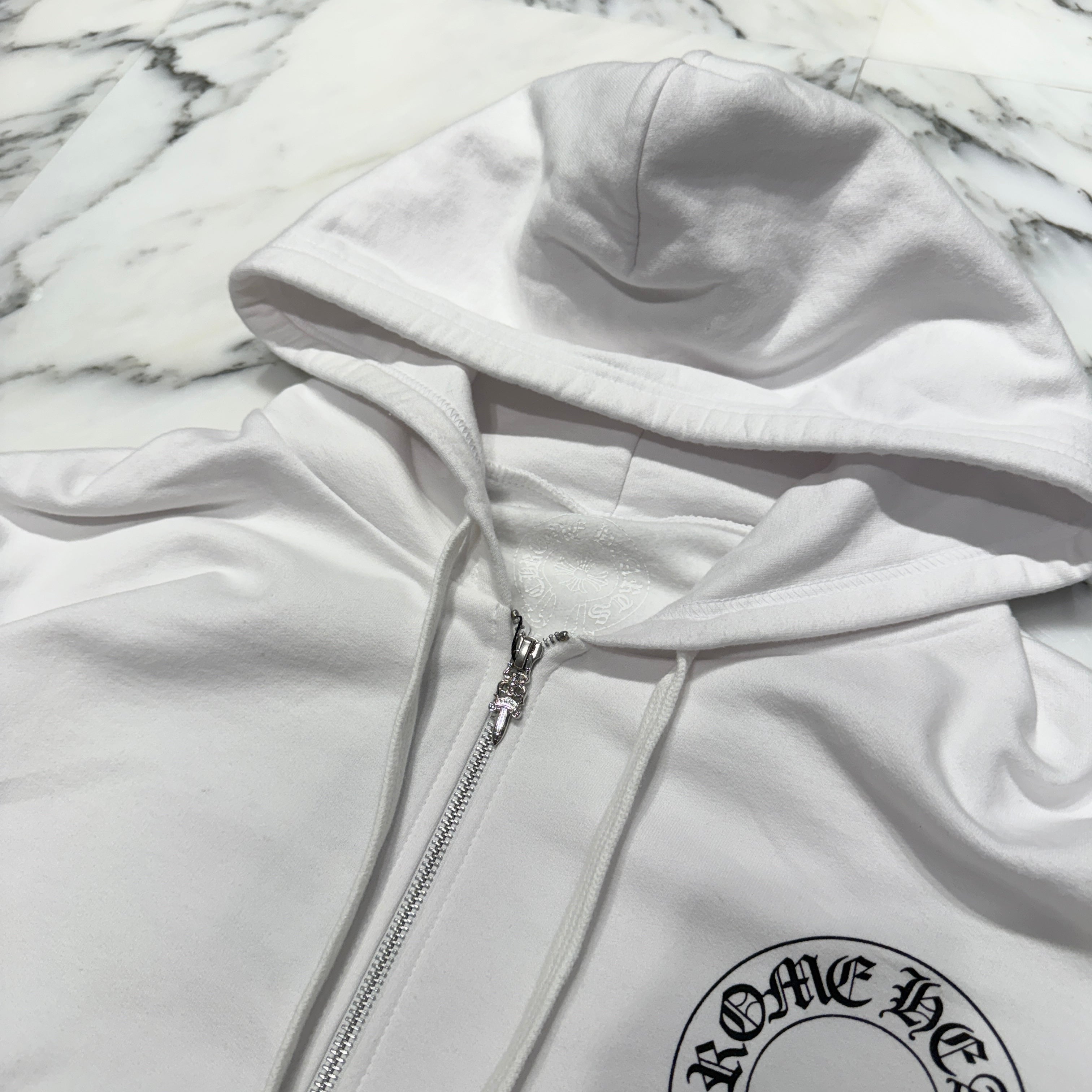 CHROME HEARTS Floral Cross Horseshoe Zip Up Hoodie Size L クロムハーツ フローラルクロス ホースシュー ジップアップフーディ サイズL