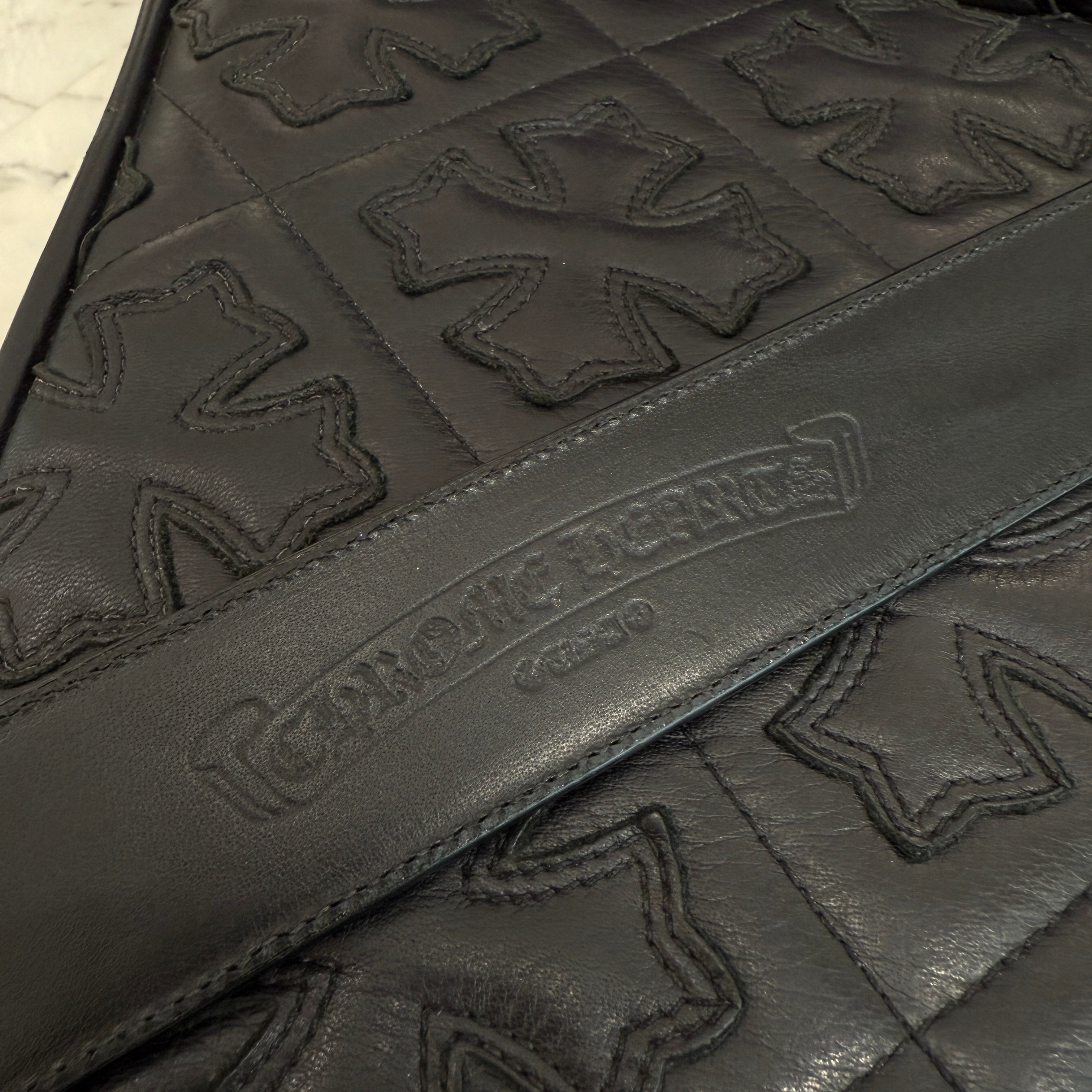 CHROME HEARTS 3PC Classic Leather Belt Size 32 Inch クロム