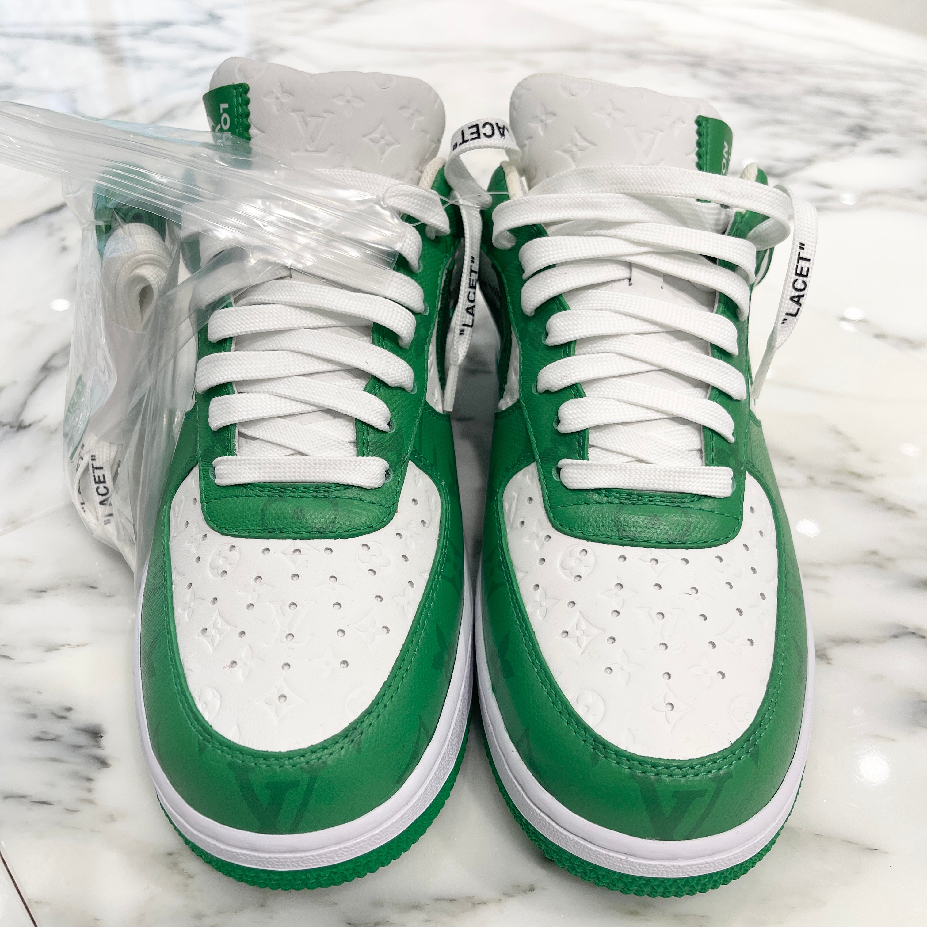 LOUIS VUITTON x NIKE 2022AW Air Force 1 Low by Virgil Abloh "White & Gym Green" Size US8 (26cm) ルイヴィトン×ナイキ エアーフォース1 ロー バイ ヴァージル・アブロー "ホワイト & ジム グリーン" サイズUS8 (26cm)
