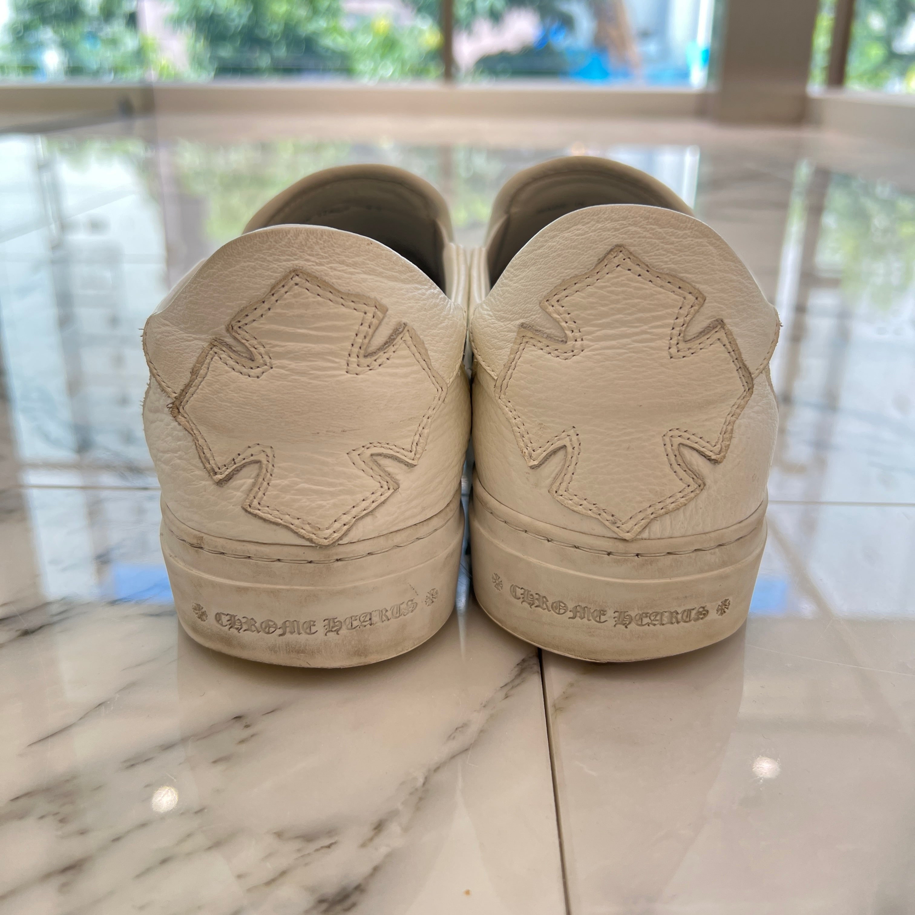 CHROME HEARTS CH Plus Leather Patch Dagger Slip On Size 41（26cm～26.5cm） クロムハーツ CHプラス レザーパッチ ダガー スリッポン サイズ41（26cm～26.5cm）