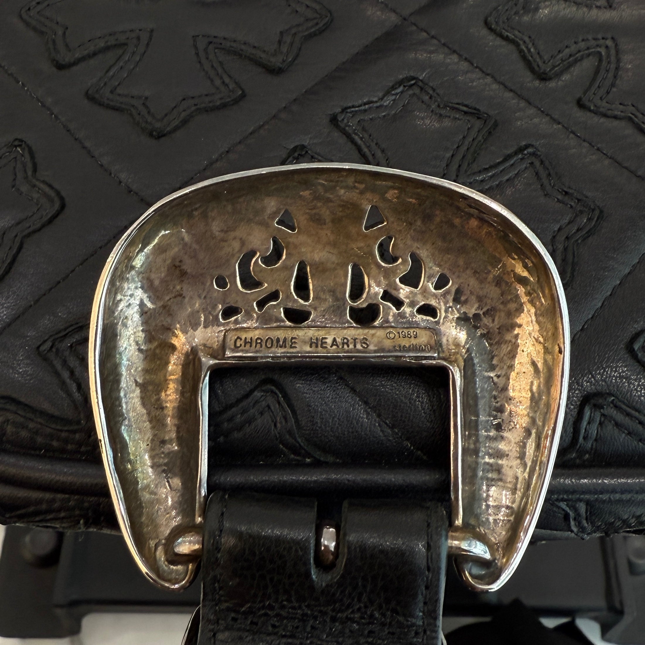 CHROME HEARTS 3PC Classic Leather Belt Size 32 Inch クロムハーツ 3PC クラシック レザーベルト サイズ32インチ