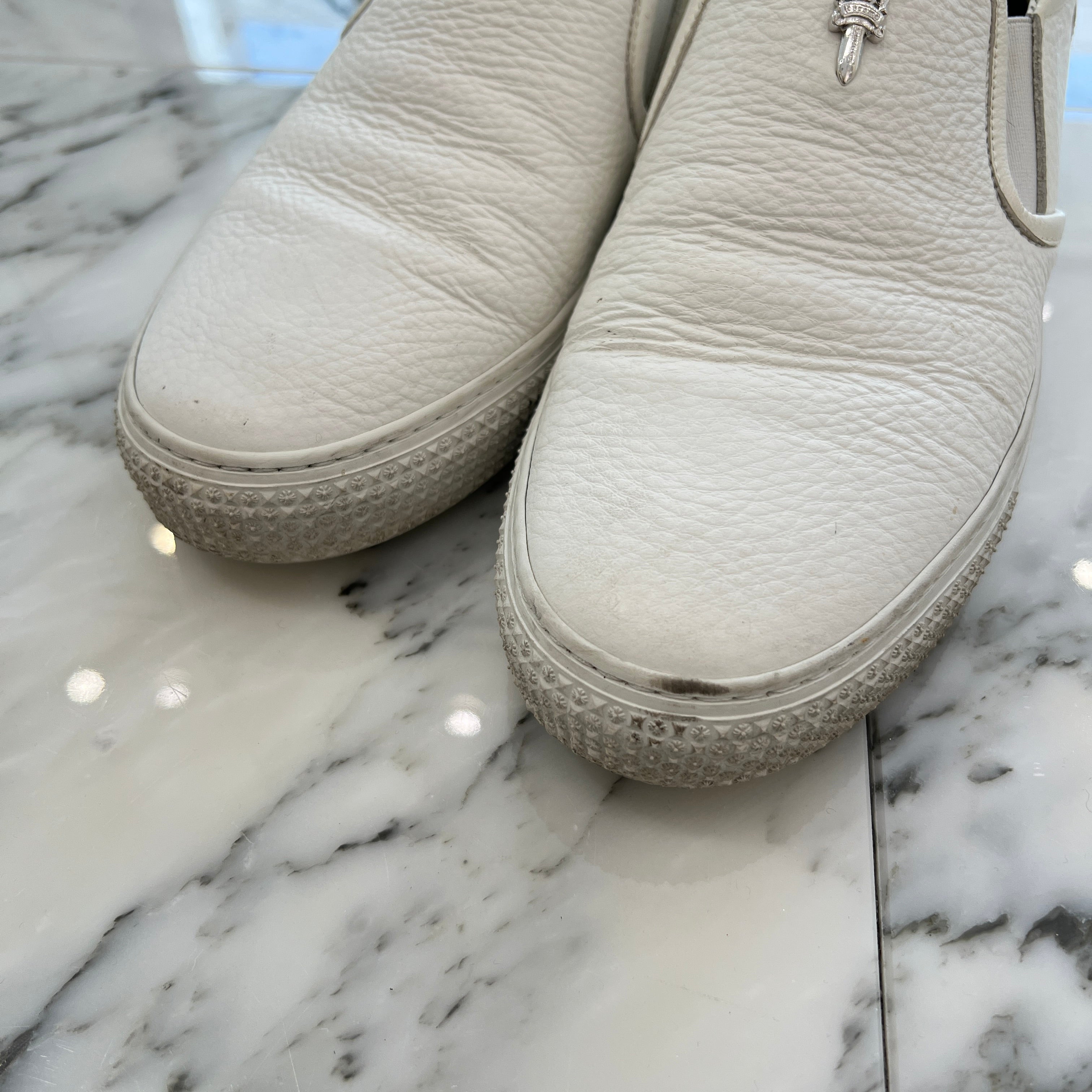 CHROME HEARTS CH Plus Leather Patch Dagger Slip On Size 41（26cm～26.5cm） クロムハーツ CHプラス レザーパッチ ダガー スリッポン サイズ41（26cm～26.5cm）