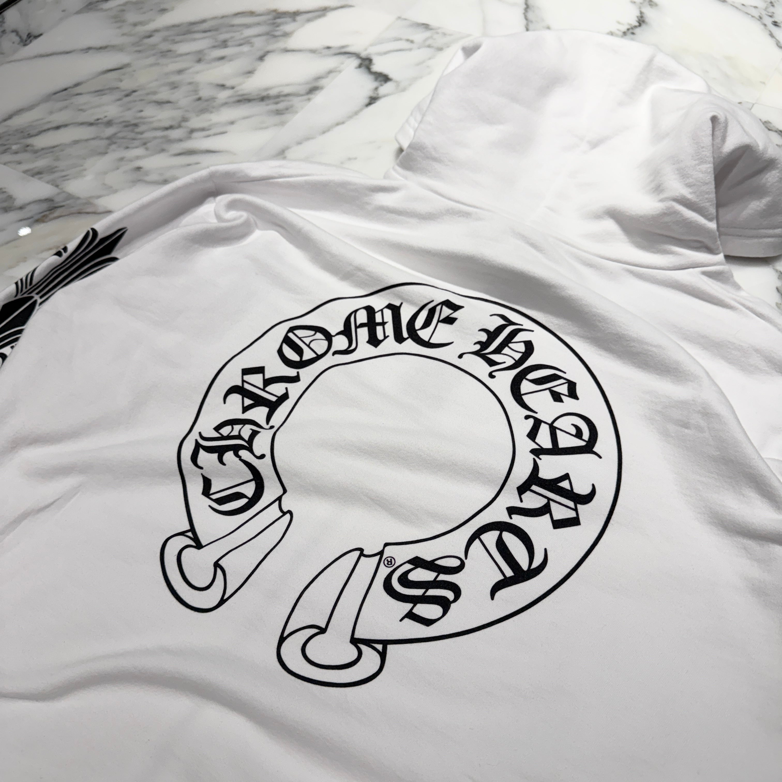 CHROME HEARTS Floral Cross Horseshoe Zip Up Hoodie Size L クロムハーツ フローラルクロス ホースシュー ジップアップフーディ サイズL