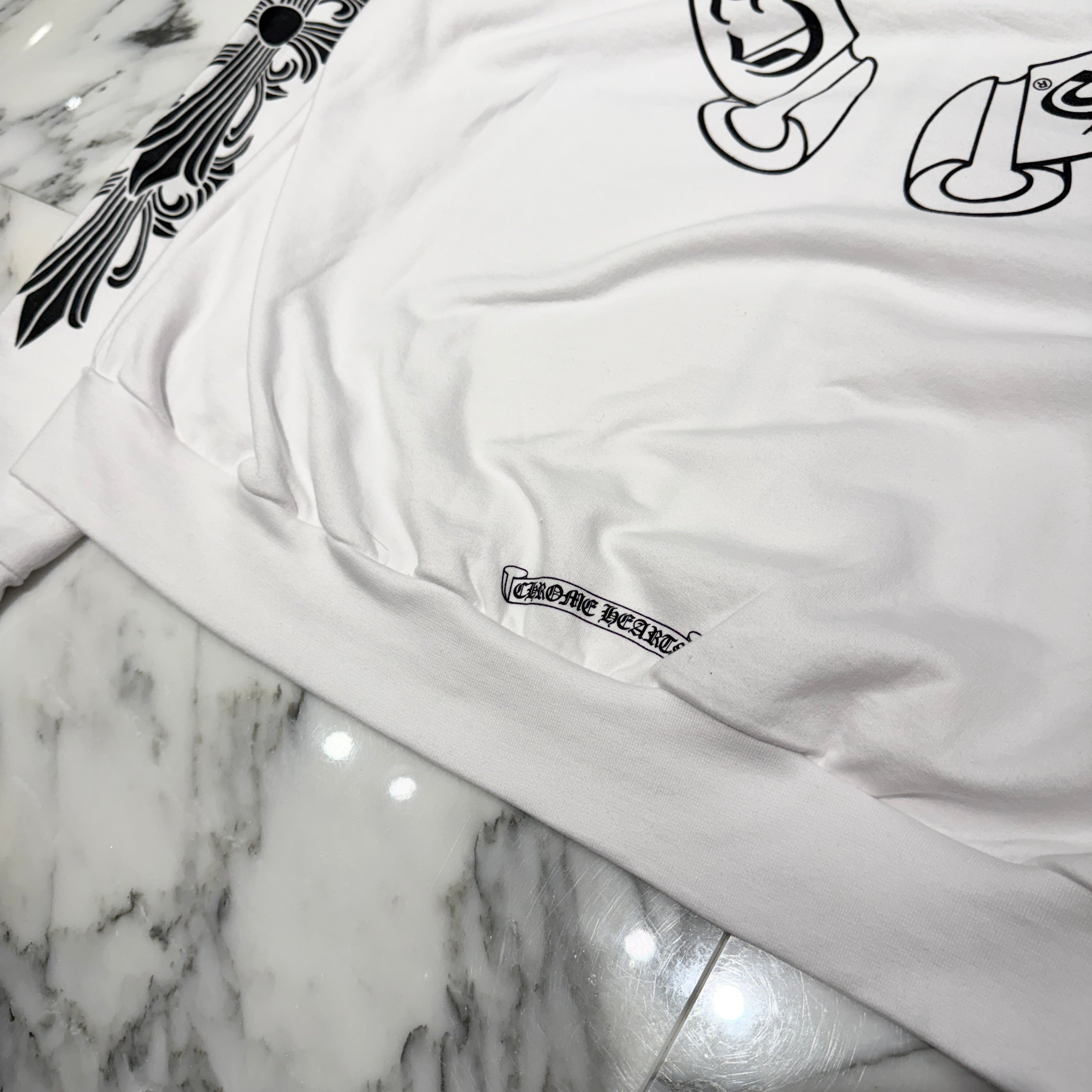 CHROME HEARTS Floral Cross Horseshoe Zip Up Hoodie Size L クロムハーツ フローラルクロス ホースシュー ジップアップフーディ サイズL