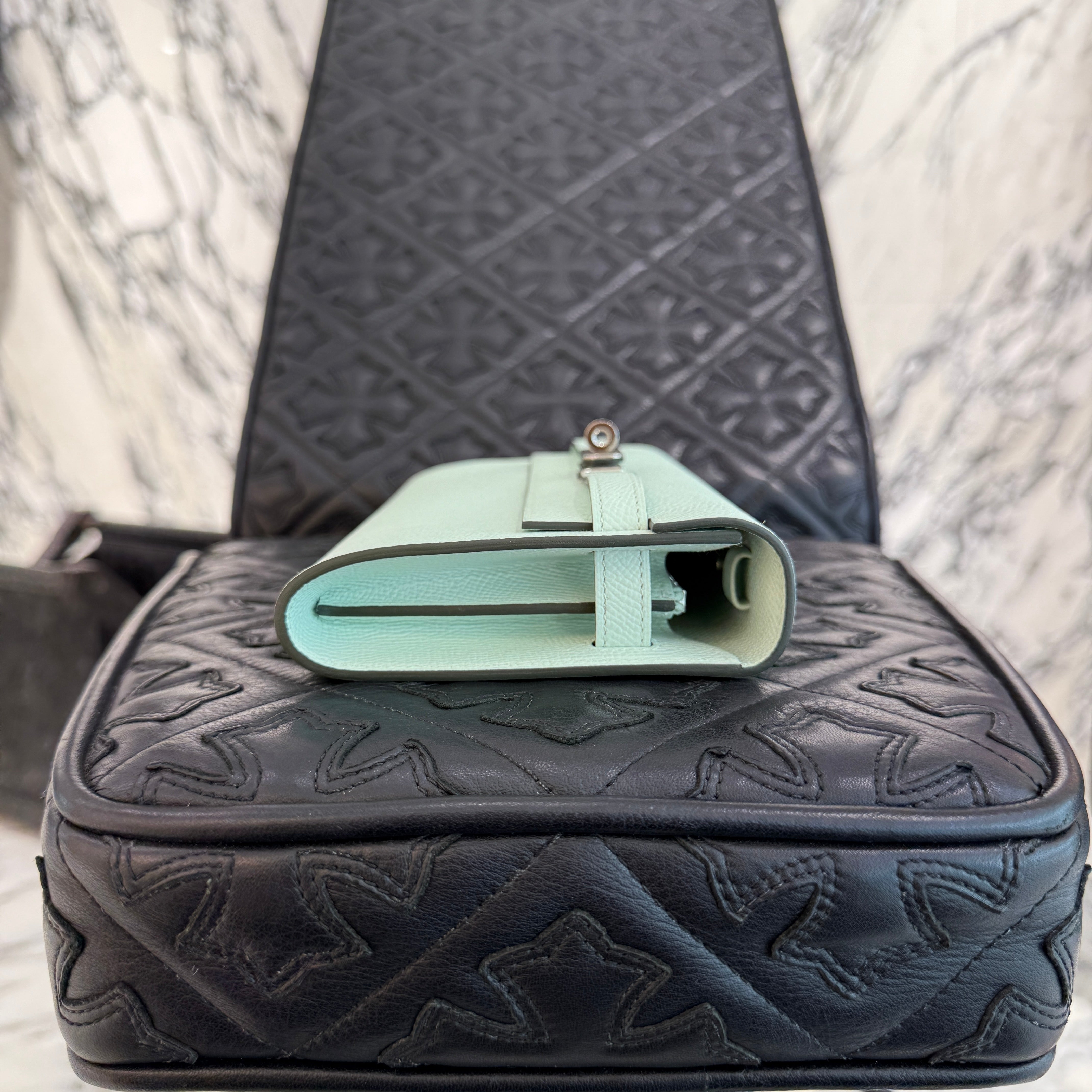 HERMES Kelly Wallet Long To Go "Vert Fizz" Leather Shoulder Bag K刻印 エルメス ケリー ウォレット ロングトゥゴー "ヴェールフィズ" レザーショルダーバッグ K刻印