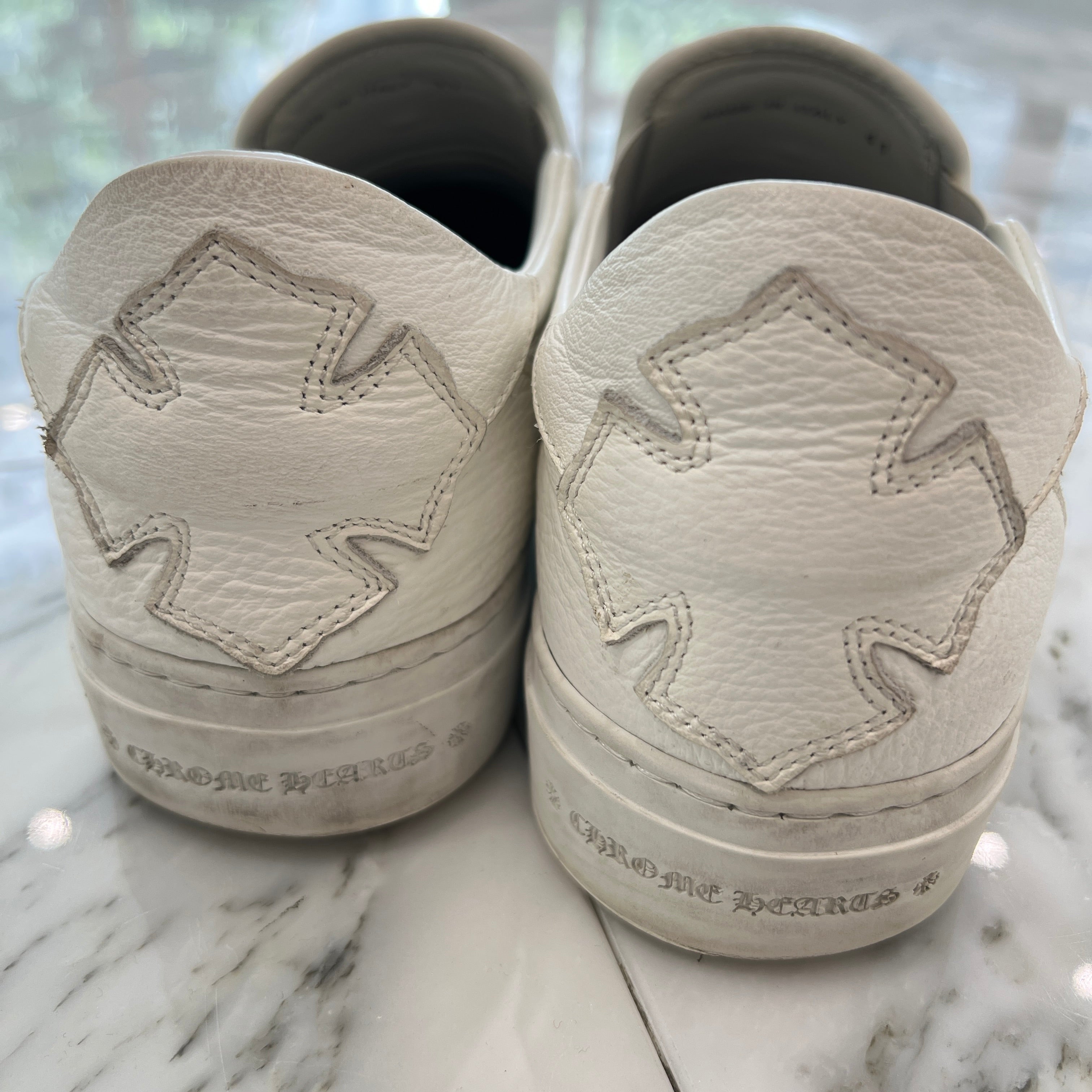 CHROME HEARTS CH Plus Leather Patch Dagger Slip On Size 41（26cm～26.5cm） クロムハーツ CHプラス レザーパッチ ダガー スリッポン サイズ41（26cm～26.5cm）