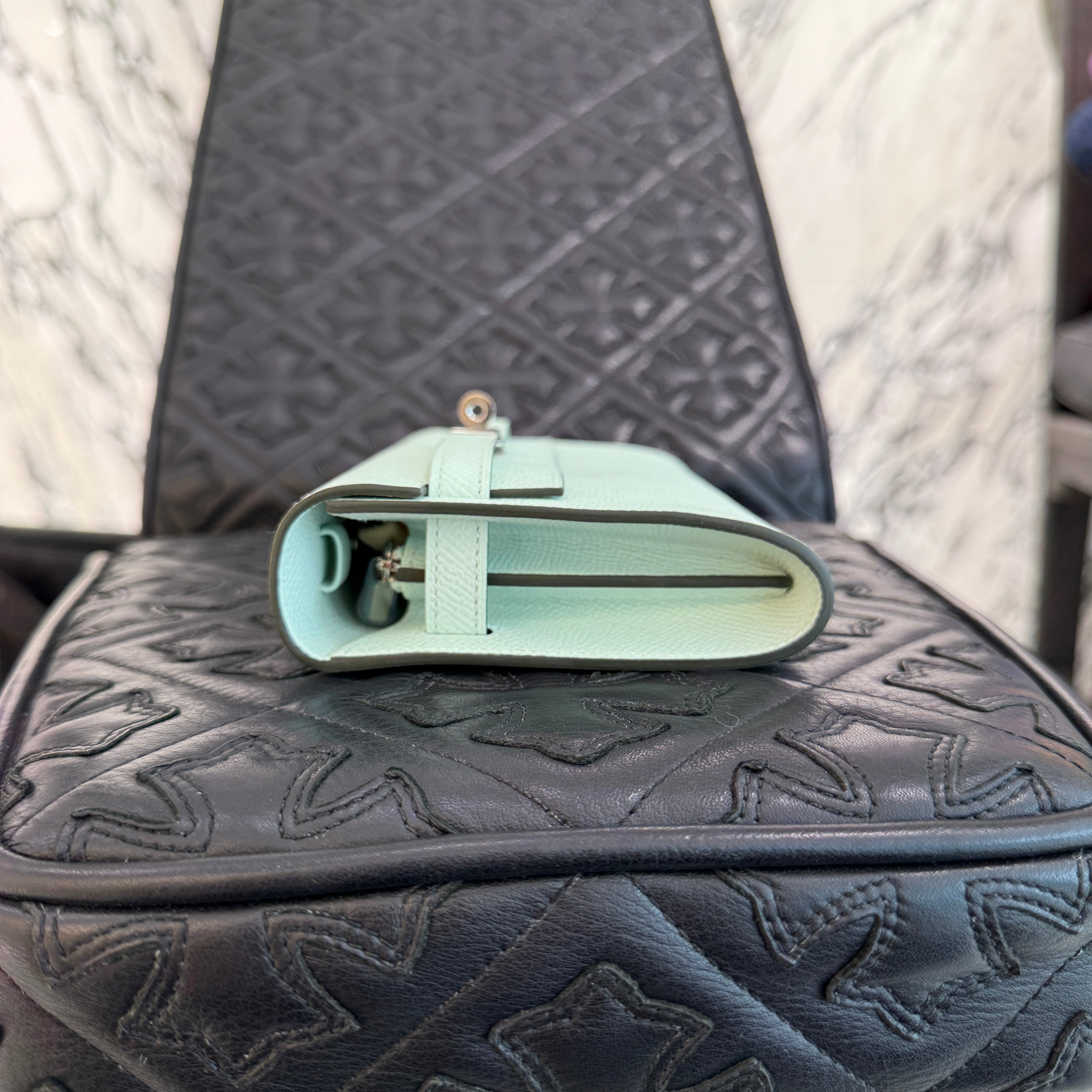 HERMES Kelly Wallet Long To Go "Vert Fizz" Leather Shoulder Bag K刻印 エルメス ケリー ウォレット ロングトゥゴー "ヴェールフィズ" レザーショルダーバッグ K刻印