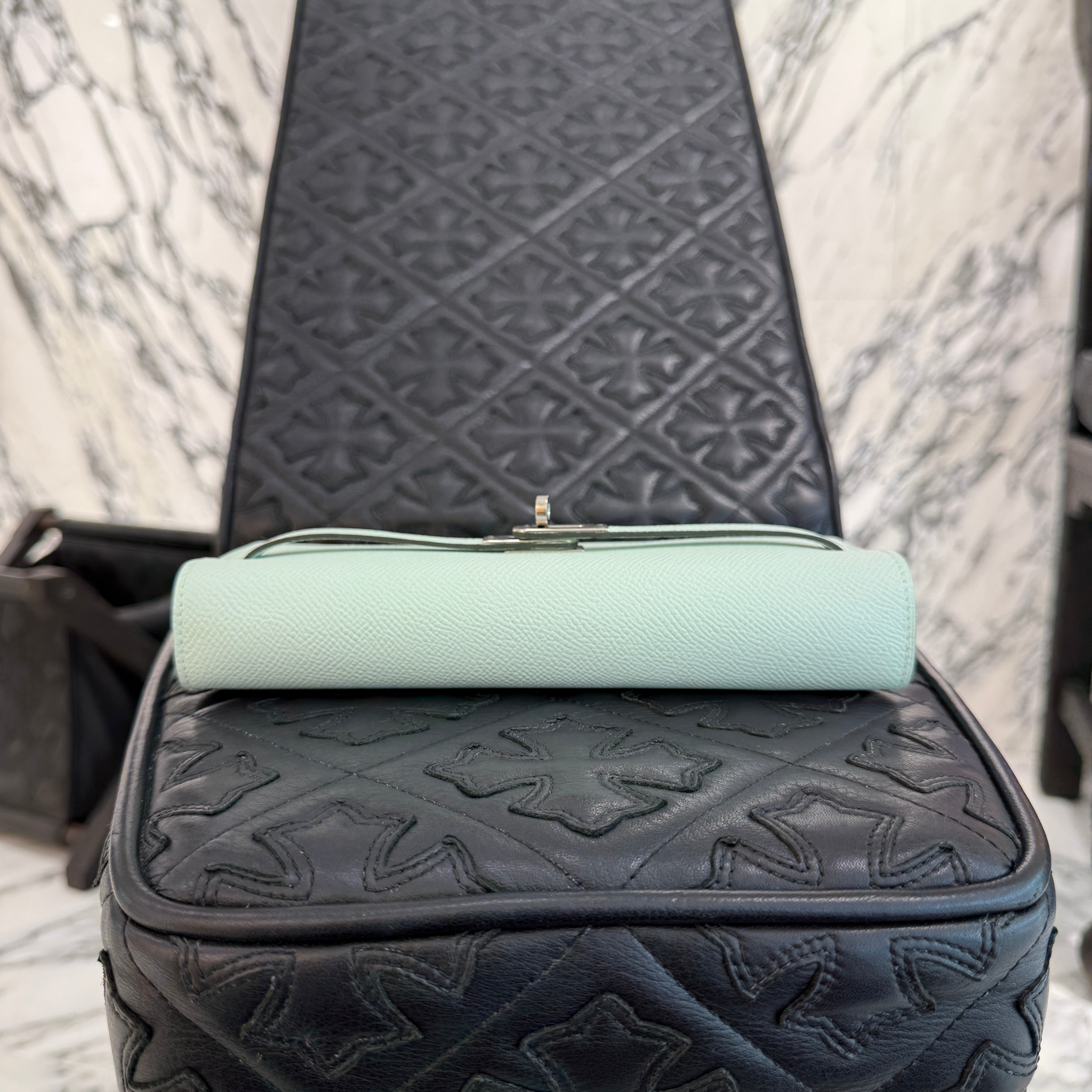 HERMES Kelly Wallet Long To Go "Vert Fizz" Leather Shoulder Bag K刻印 エルメス ケリー ウォレット ロングトゥゴー "ヴェールフィズ" レザーショルダーバッグ K刻印