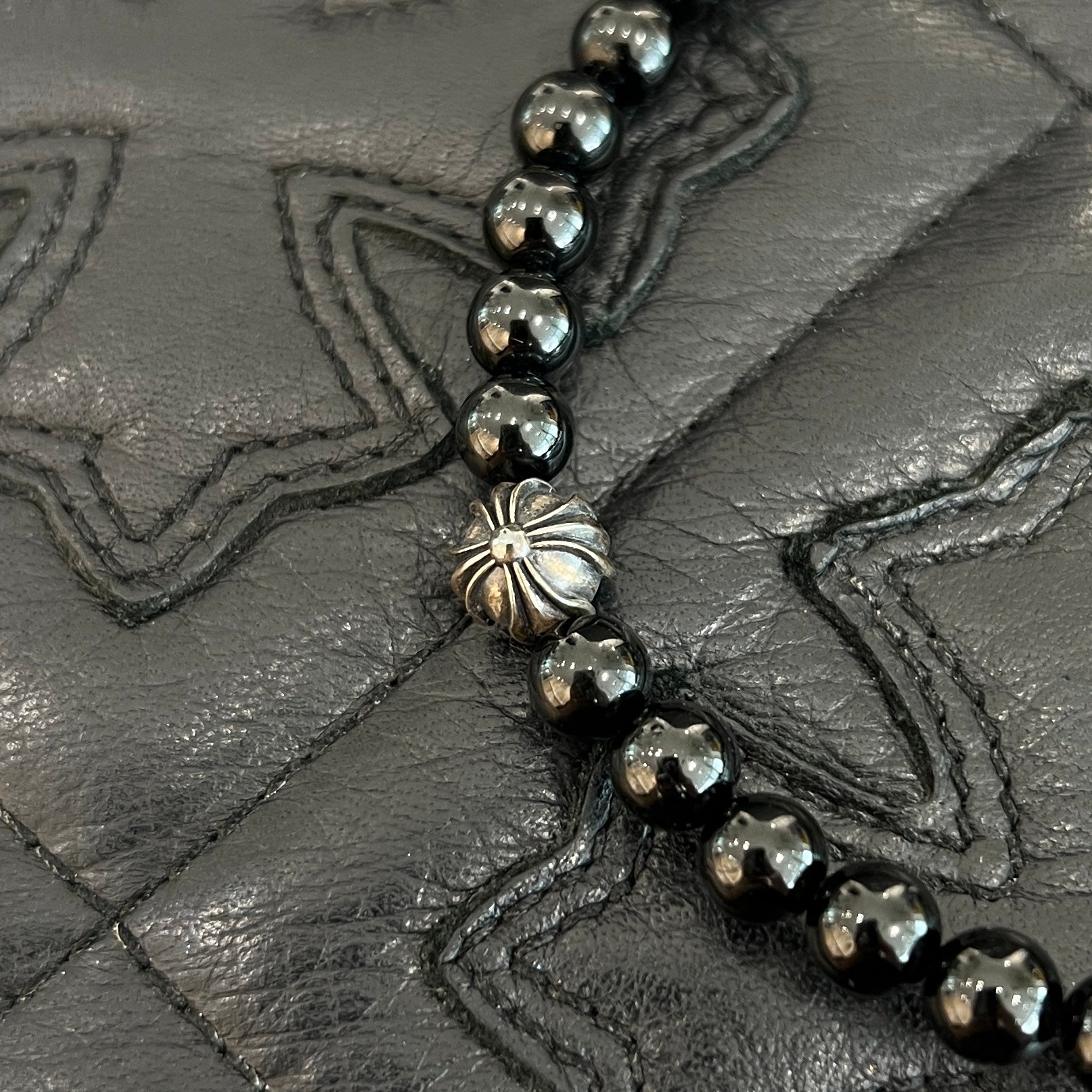 CHROME HEARTS CH Cross Ball Beads Bracelet クロムハーツ CHクロス ボール ビーズブレスレット