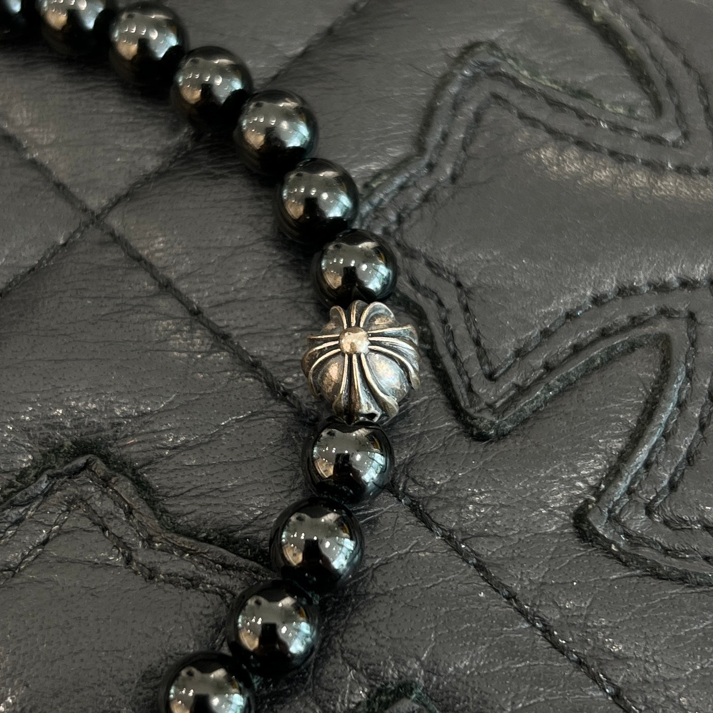 CHROME HEARTS CH Cross Ball Beads Bracelet クロムハーツ CHクロス ボール ビーズブレスレット