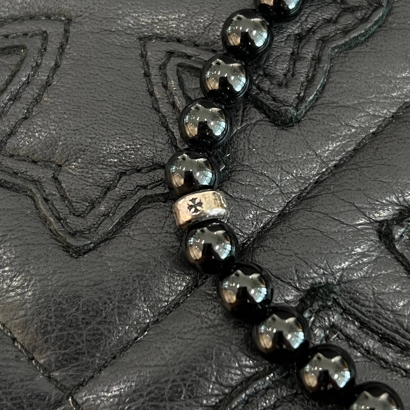 CHROME HEARTS CH Cross Ball Beads Bracelet クロムハーツ CHクロス ボール ビーズブレスレット