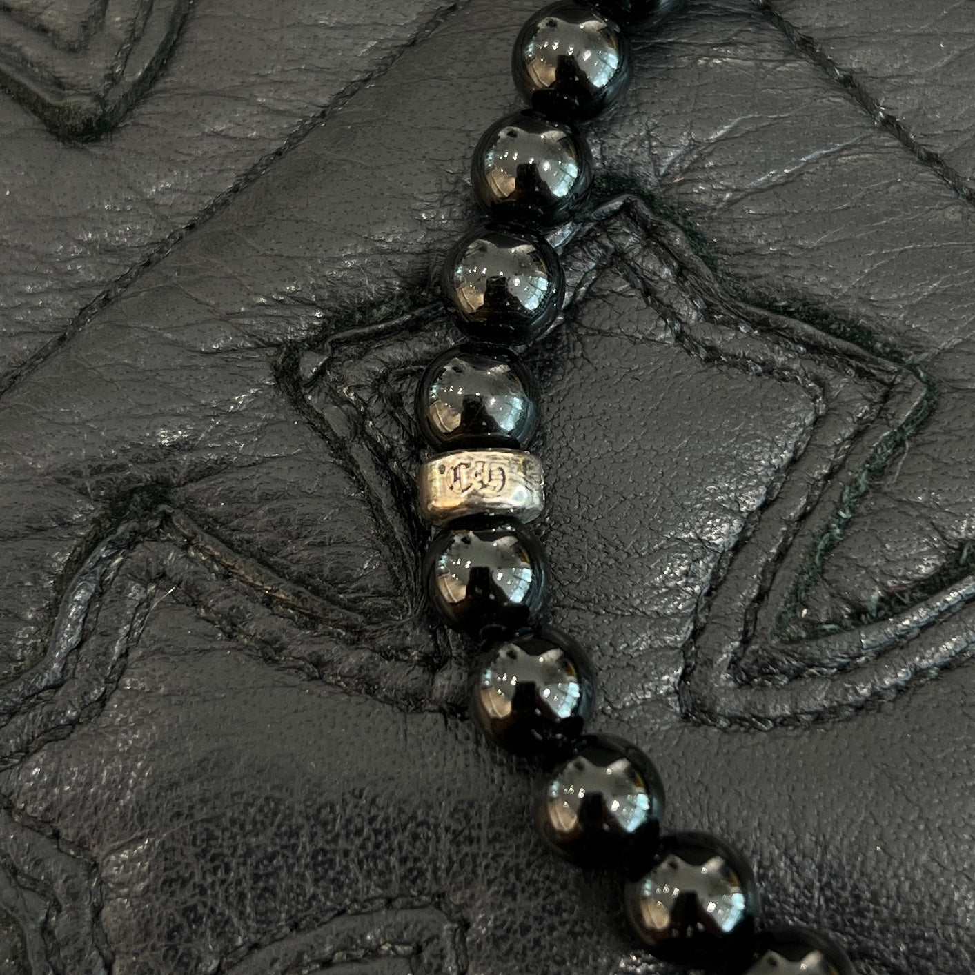 CHROME HEARTS CH Cross Ball Beads Bracelet クロムハーツ CHクロス ボール ビーズブレスレット