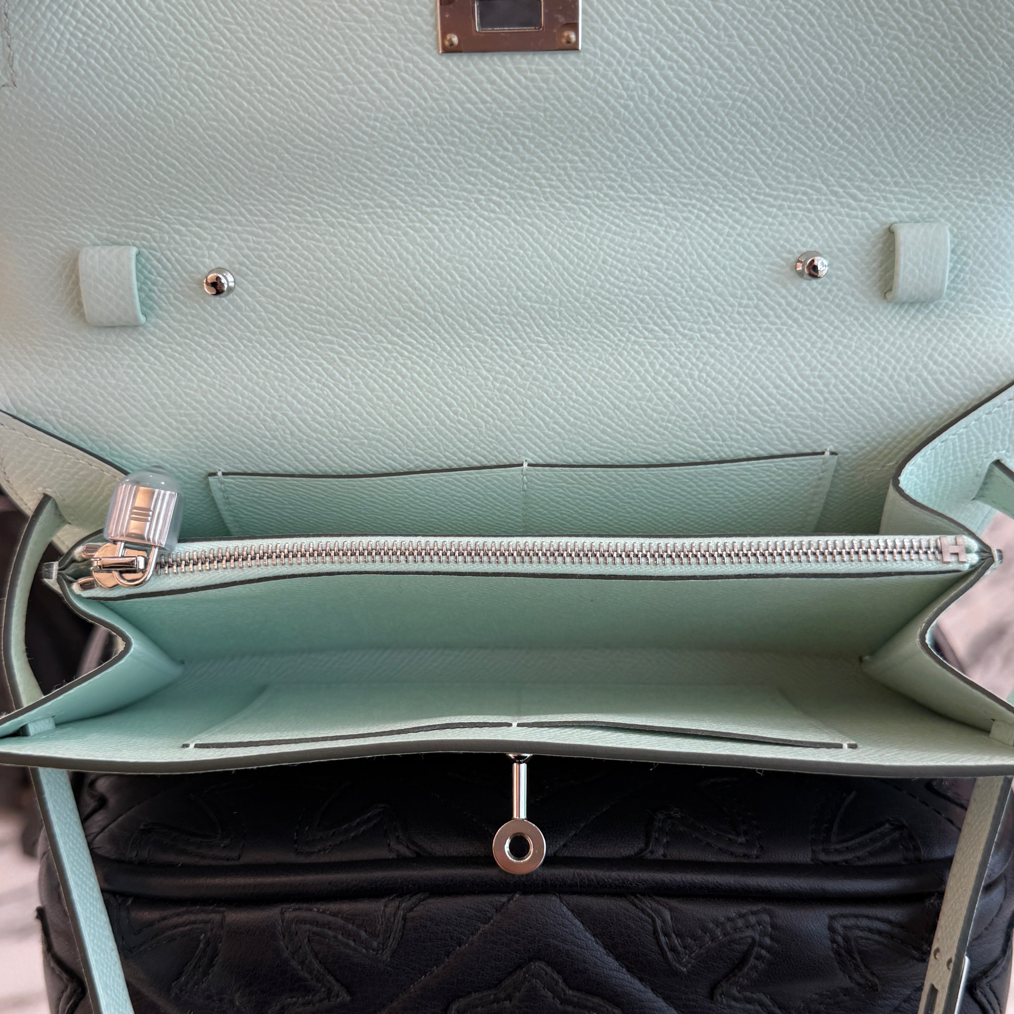 HERMES Kelly Wallet Long To Go "Vert Fizz" Leather Shoulder Bag K刻印 エルメス ケリー ウォレット ロングトゥゴー "ヴェールフィズ" レザーショルダーバッグ K刻印