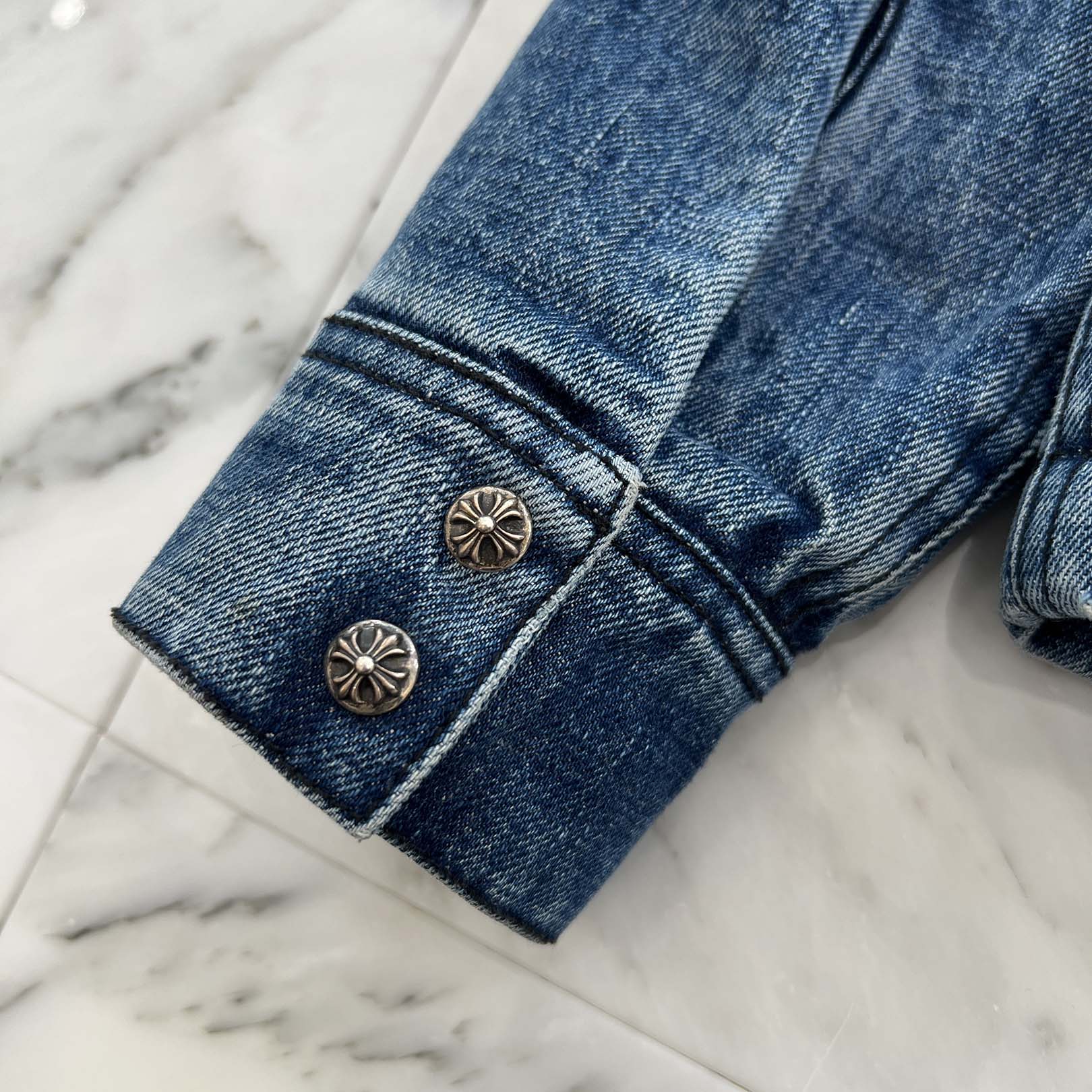 CHROME HEARTS WORK DOG DAD WASH Denim Jacket Size S クロムハーツ ワーク ドッグ ダッド ウォッシュ デニムジャケット サイズS