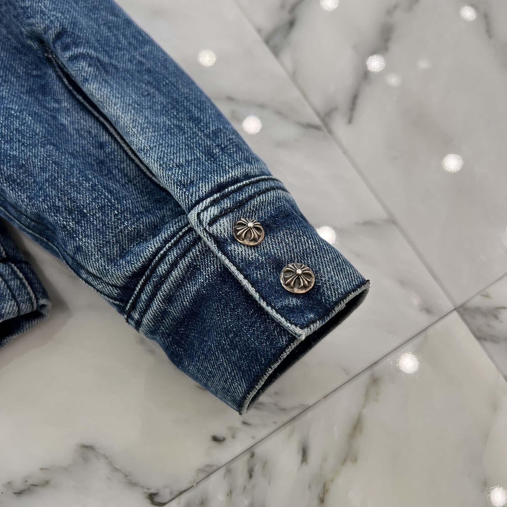 CHROME HEARTS WORK DOG DAD WASH Denim Jacket Size S クロムハーツ ワーク ドッグ ダッド ウォッシュ デニムジャケット サイズS