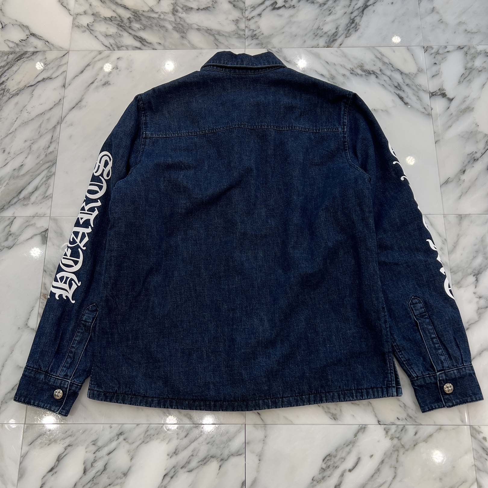 CHROME HEARTS WORK'N SHIRT GARAGE WASH DENIM JACKET Size M クロム