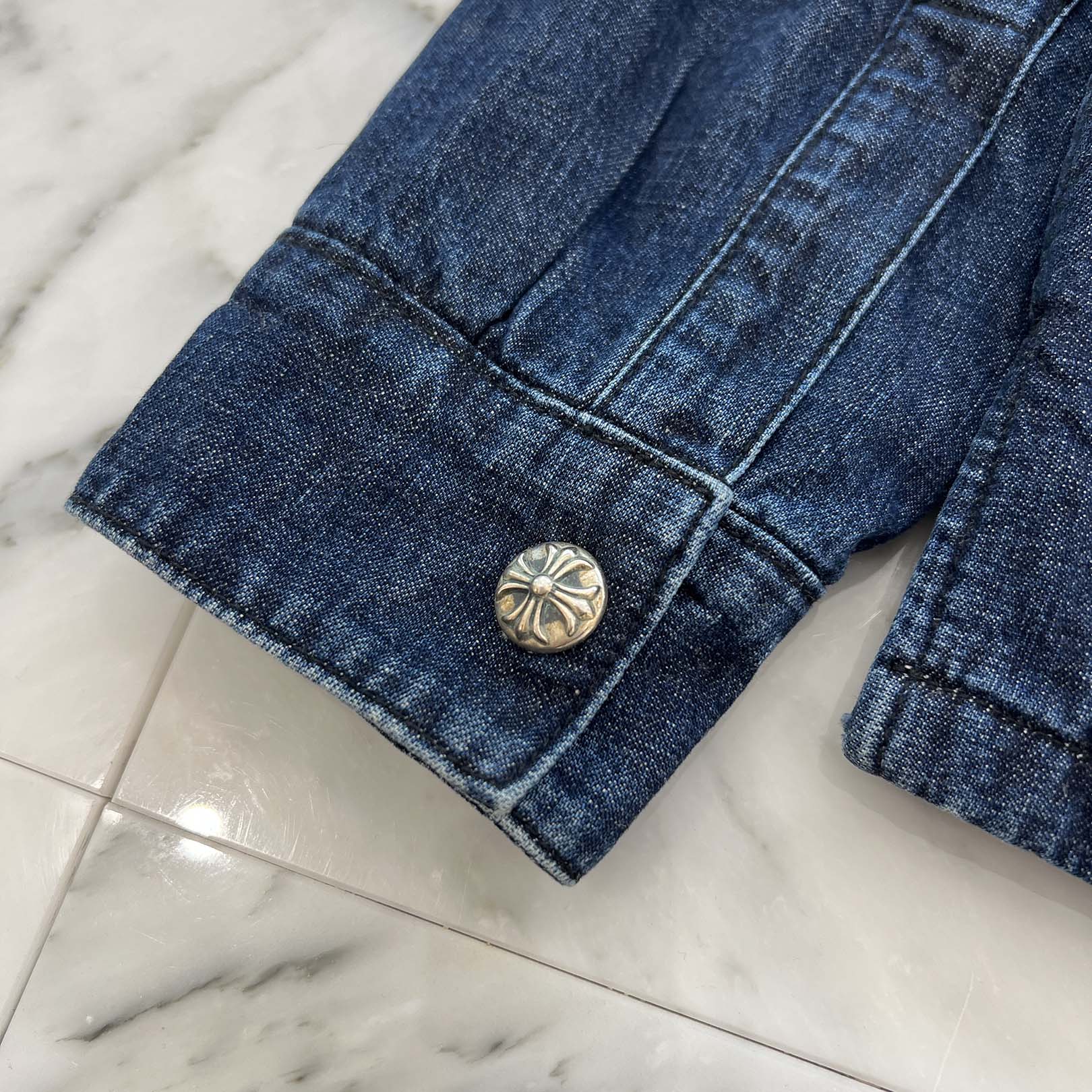 CHROME HEARTS WORK'N SHIRT GARAGE WASH DENIM JACKET Size M クロム